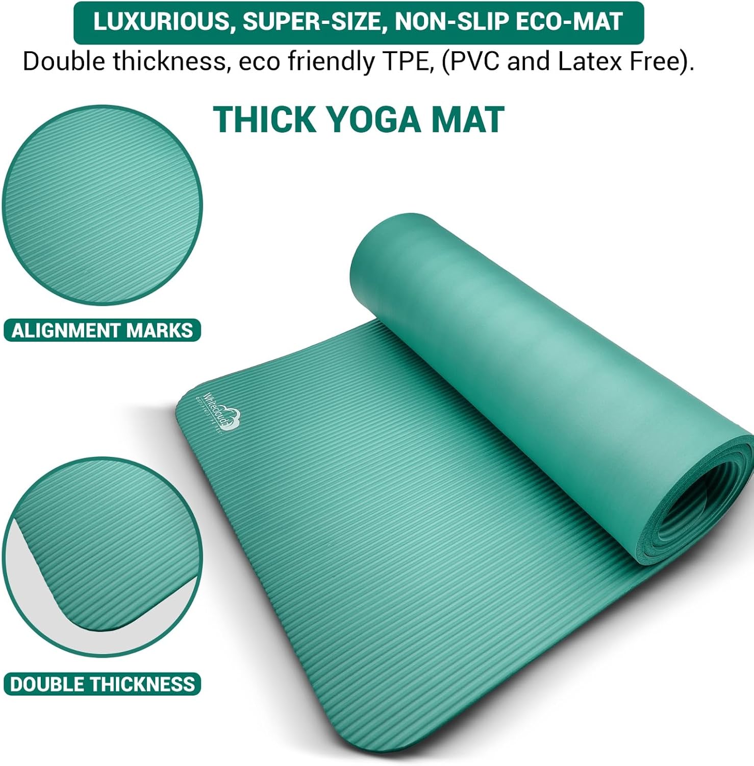 WHITECLOUDZ Yoga kit, 7-Piece Yoga Mat Set for Home Workouts, Thick Yoga Mat, Yoga Blocks, Strap, Yoga Towels & Carrying Bag, Exercise Mat with Yoga Equipment for Women & Men, Enhance Yoga Practice - Image 3