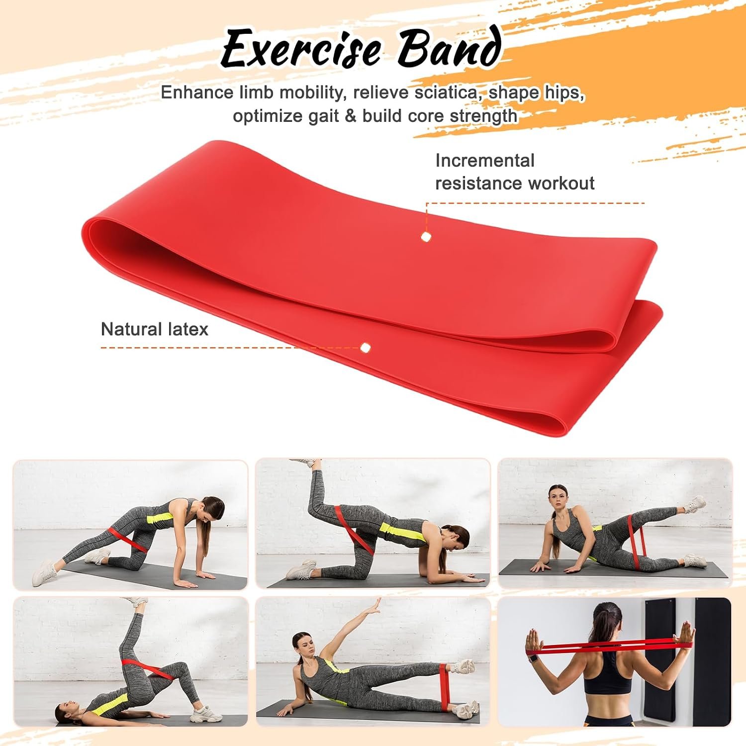 Aucuu 6 in 1 Foam Roller Set Includes Hollow Core Massage Roller, Yoga Stick, Massage Ball, Fitness Stretching Strap, Carrying Bag, Towel, Massage Roller (Orange) - Image 7