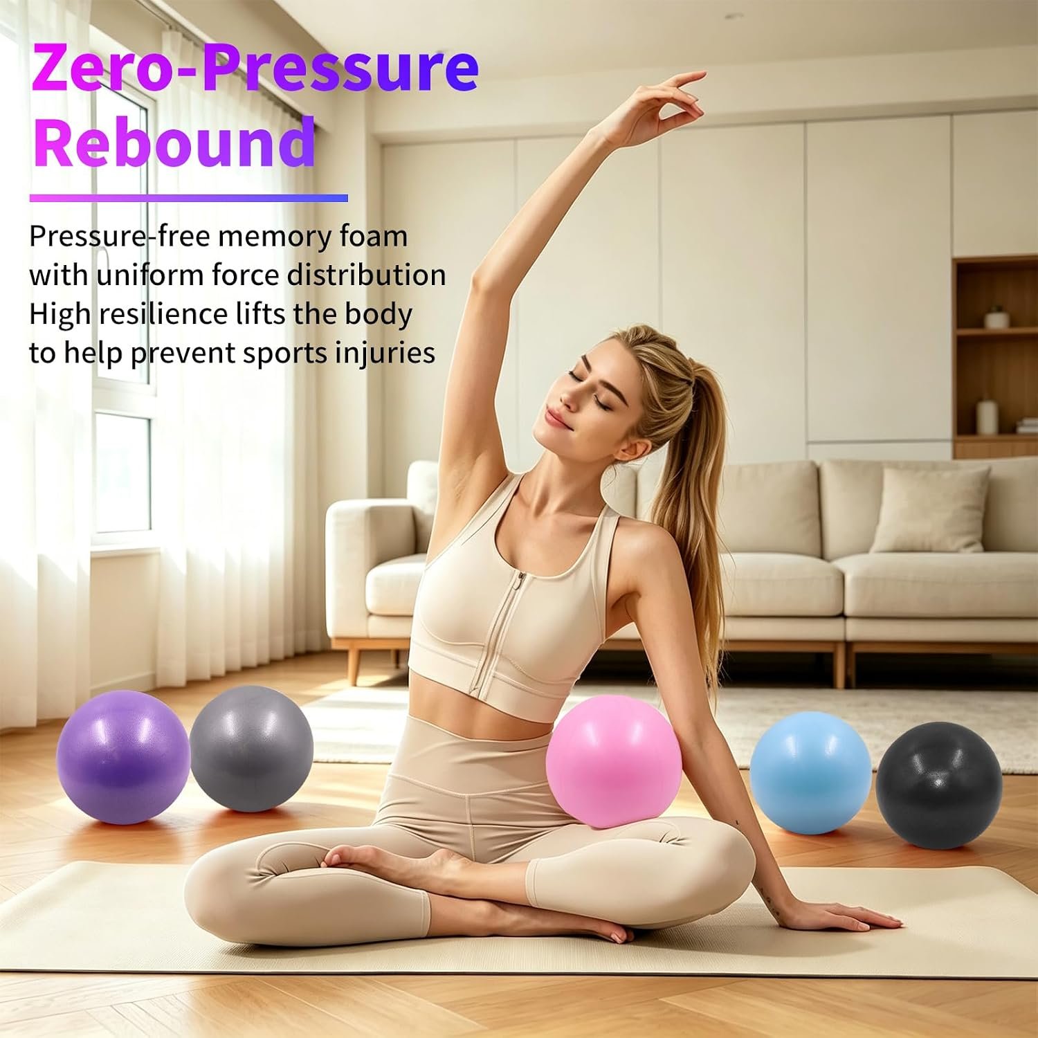 20 Pack Yoga Blocks and Pilates Ball Set, 10 Pack Non-Slip Foam Bricks (9x6x3) with 10 Pack 9 Inch Anti-Burst Mini Exercise Balls for Yoga, Stretching, Barre, Home Gym & Studio - Image 5