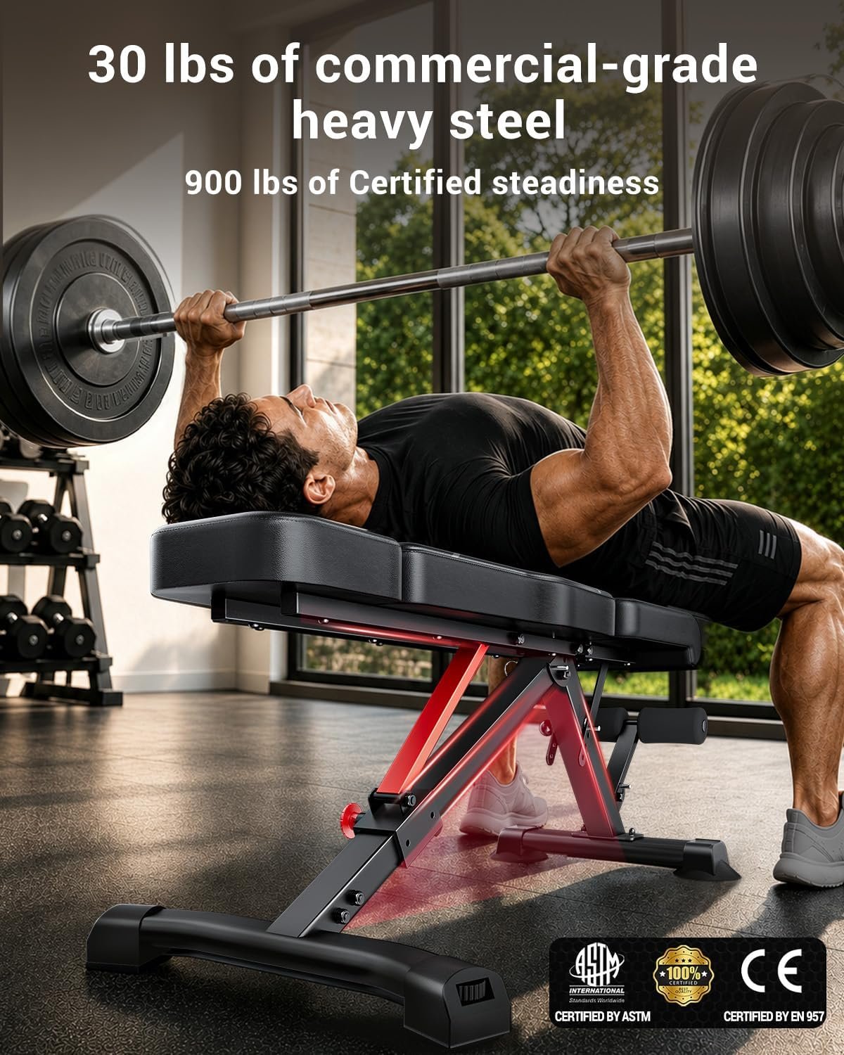 Keppi Weight Bench 900Lb, Adjustable Foldable Sturdy Bench for Home Gym - Image 2