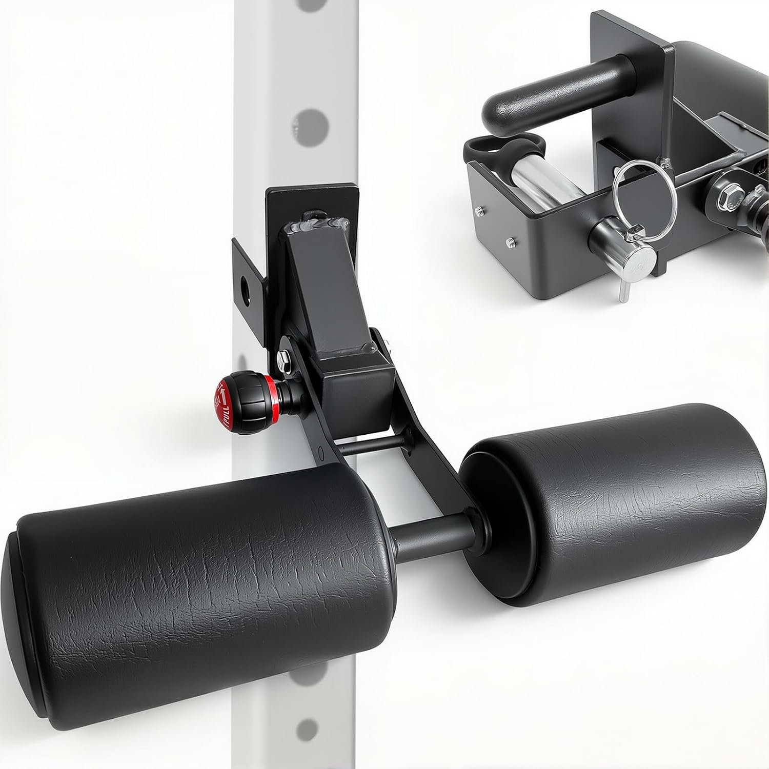 Nordic Hamstring Curl Squat Rack Attachment for Power Rack with 1" Hole - Adjustable Leg Hold Down Attachment with Premium Leather Surface Home Gym Equipment for Leg Workouts - Image 9