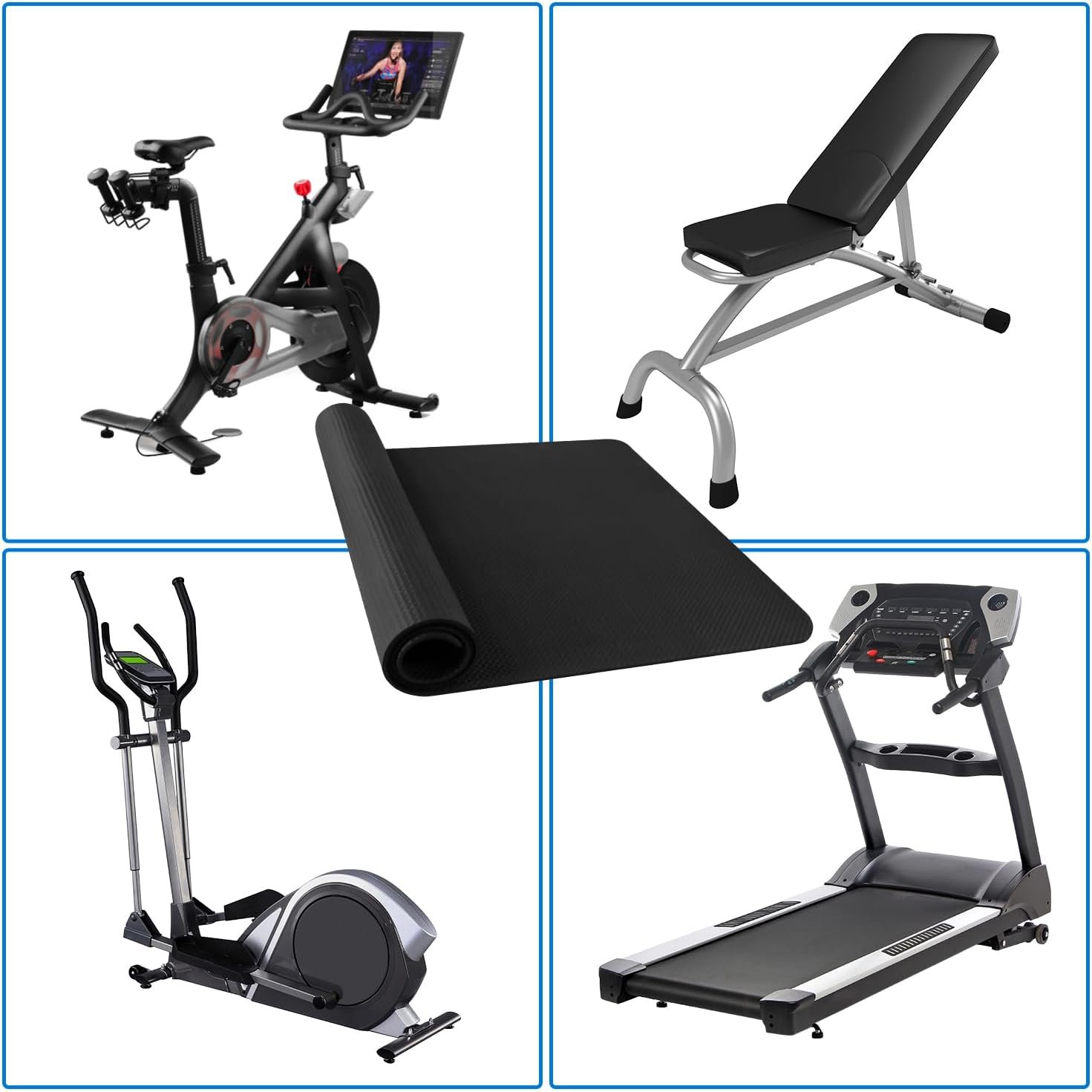 Treadmill Mat,Bike Mat,Stationary Bike Mat,Foldable Treadmill Mat for Hardwood Floors,Under Exercise Bike Trainer Pad for Indoor Gym Equipment Hardwood Floor Carpet Protector - Image 5