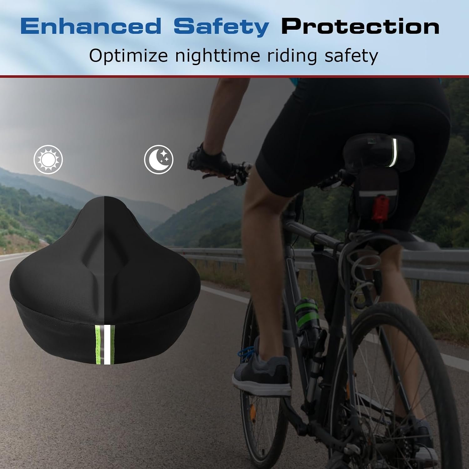 Zacro Bike Seat Cushion - Gel Padded Cover for Men Women Comfort, Extra Soft Exercise Bicycle Compatible with Peloton, Stationary or Cruiser Seats - Image 7