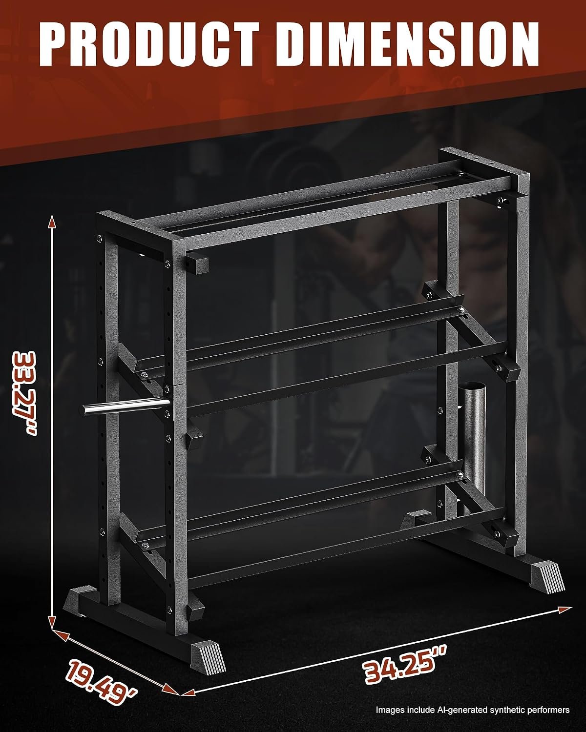 Dumbbell Rack, Heavy Duty Weight Storage Rack with Adjustable Width, Non-Slip & Floor-Friendly, Home Gym Organizer for Strength Training Equipment - Image 3