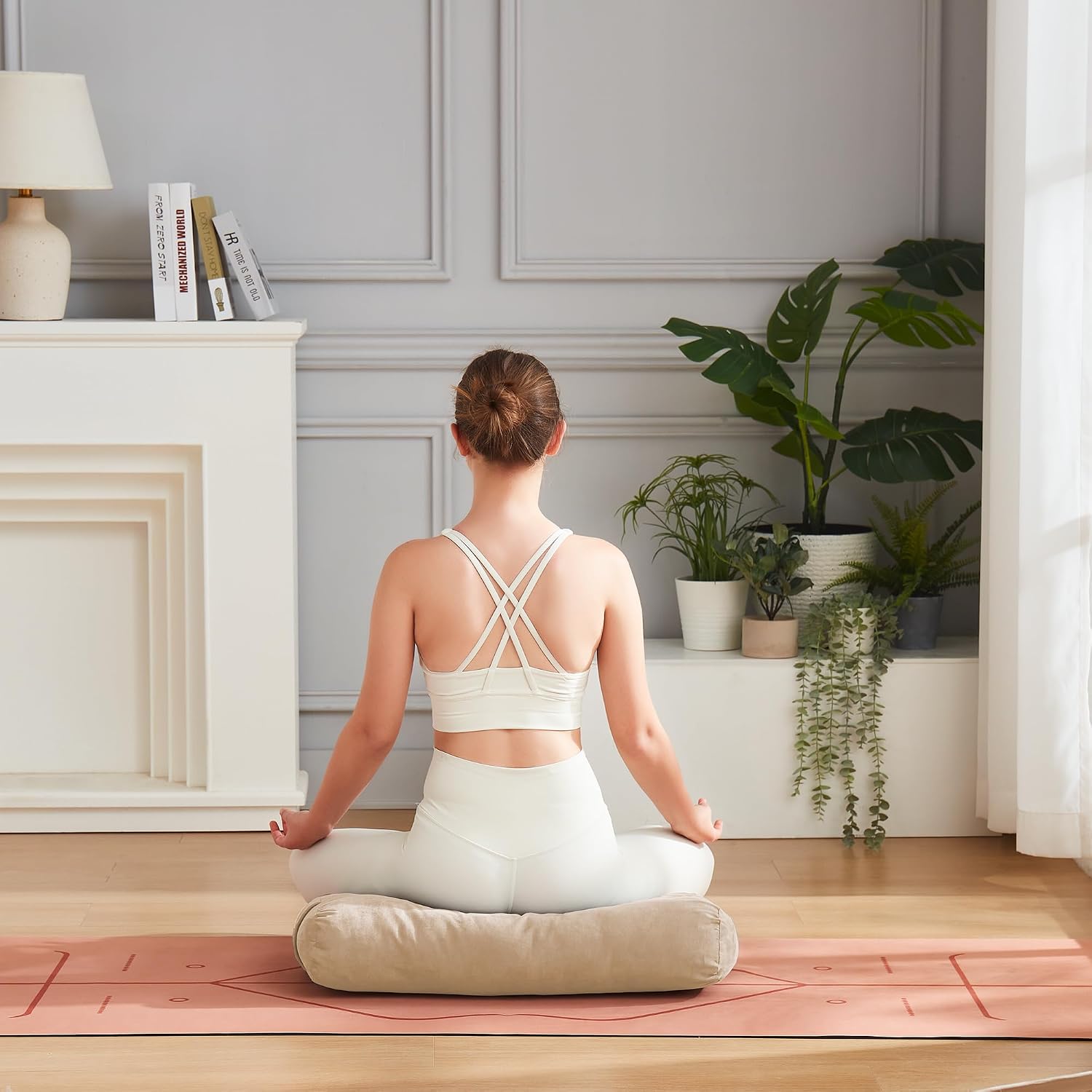 Meditation Cushion Bolster Pillow for Restorative Yoga – Supportive Cushion for Meditation, Pilates, and Relaxation – Filled with Buckwheat Hulls - Removable Cover - Image 2