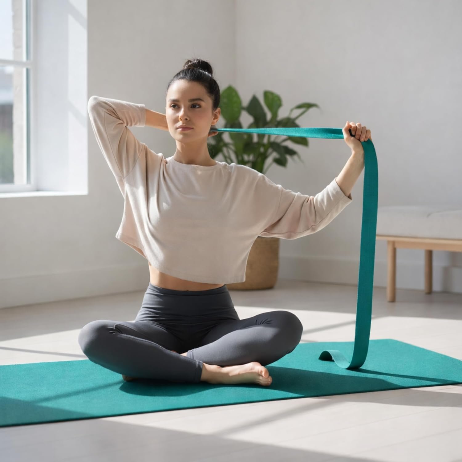 WHITECLOUDZ Yoga kit, 7-Piece Yoga Mat Set for Home Workouts, Thick Yoga Mat, Yoga Blocks, Strap, Yoga Towels & Carrying Bag, Exercise Mat with Yoga Equipment for Women & Men, Enhance Yoga Practice - Image 7