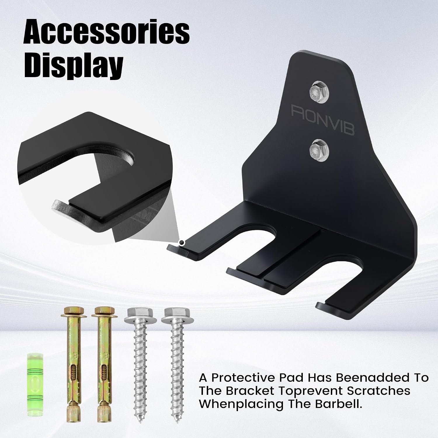 Wall-Mounted Gym Organizer, Resistance Band Storage Rack, Barbell Holder Wall Mount, Dumbbell Storage, Home Gym Accessories Holder - Image 4