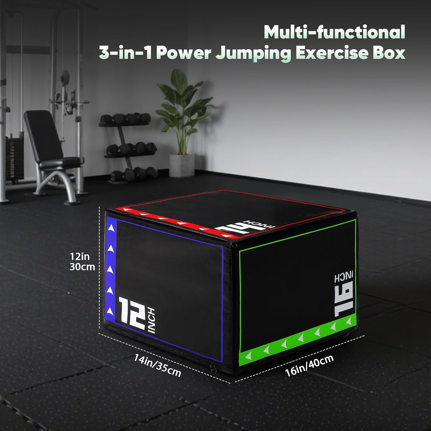 FAHKNS 3 in 1 Plyometric Jump Box,Heavy Duty High Density Foam Plyo Box,Non-Slip & Easy-to-Clean PVC Leather Cover for Home Gym, Agility Exercise, Fitness Training - Image 2