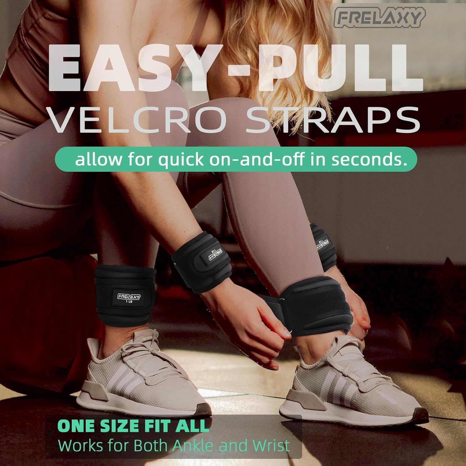 Frelaxy Ankle Wrist Weights for Women Men Kids, Comfy& Adjustable Leg Arm Weights Set for Walking, Gym, Yoga, Pilates, Dance, Cardio & Strength Training 1lb 2lbs 3lbs 1 Pair - Image 4