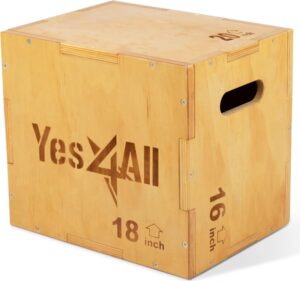 Yes4All Plyo Box, 3-in-1 Wooden Box...
