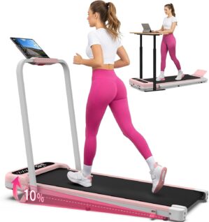 WELLFIT Pink Walking Pad with 10% I...