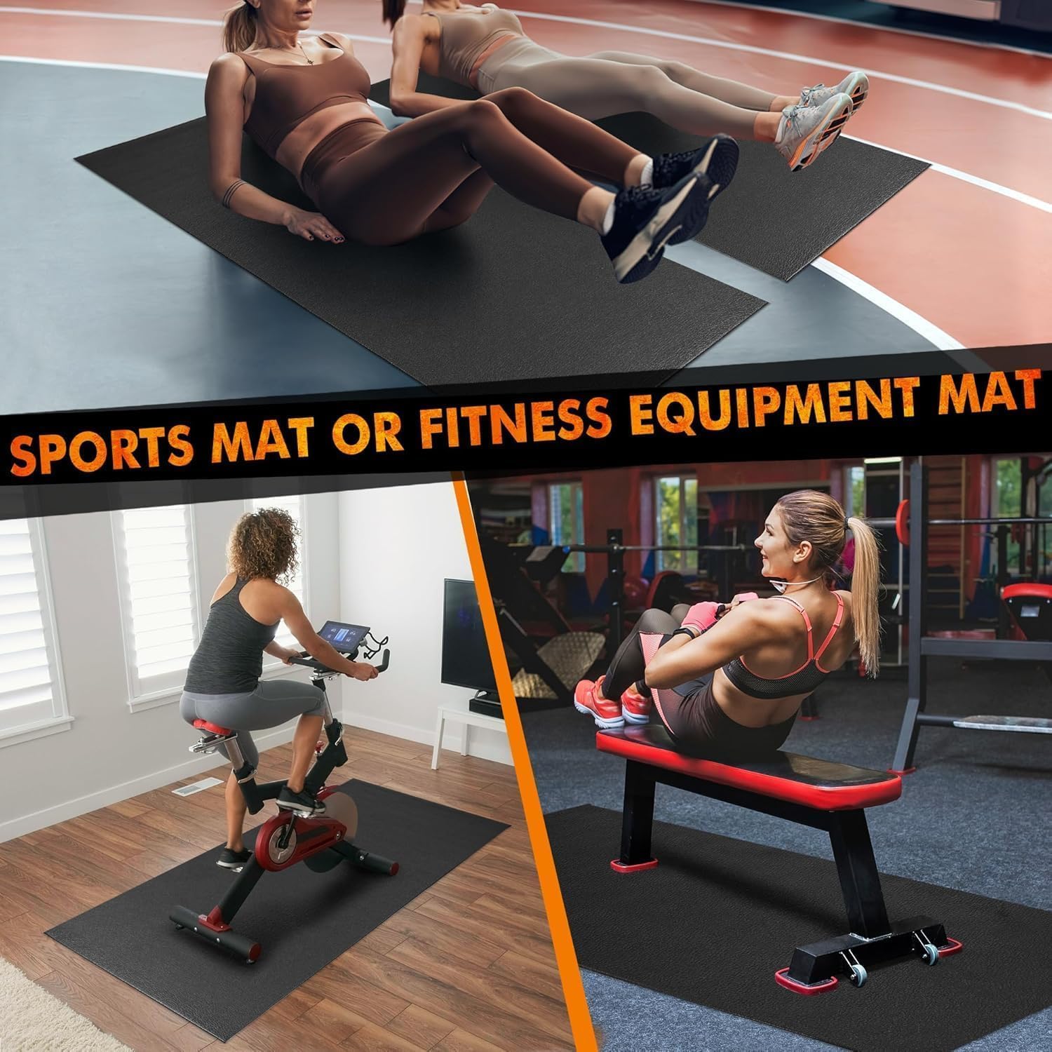 PROIRON Heavy Duty Exercise Equipment Mat, Treadmill Mat - 45"x32", 48"x24", 78"x36" - Floor Protector for Home Gym, Exercise Bike, Weight Bench, Rowing Machine, Cross Trainer - Image 7