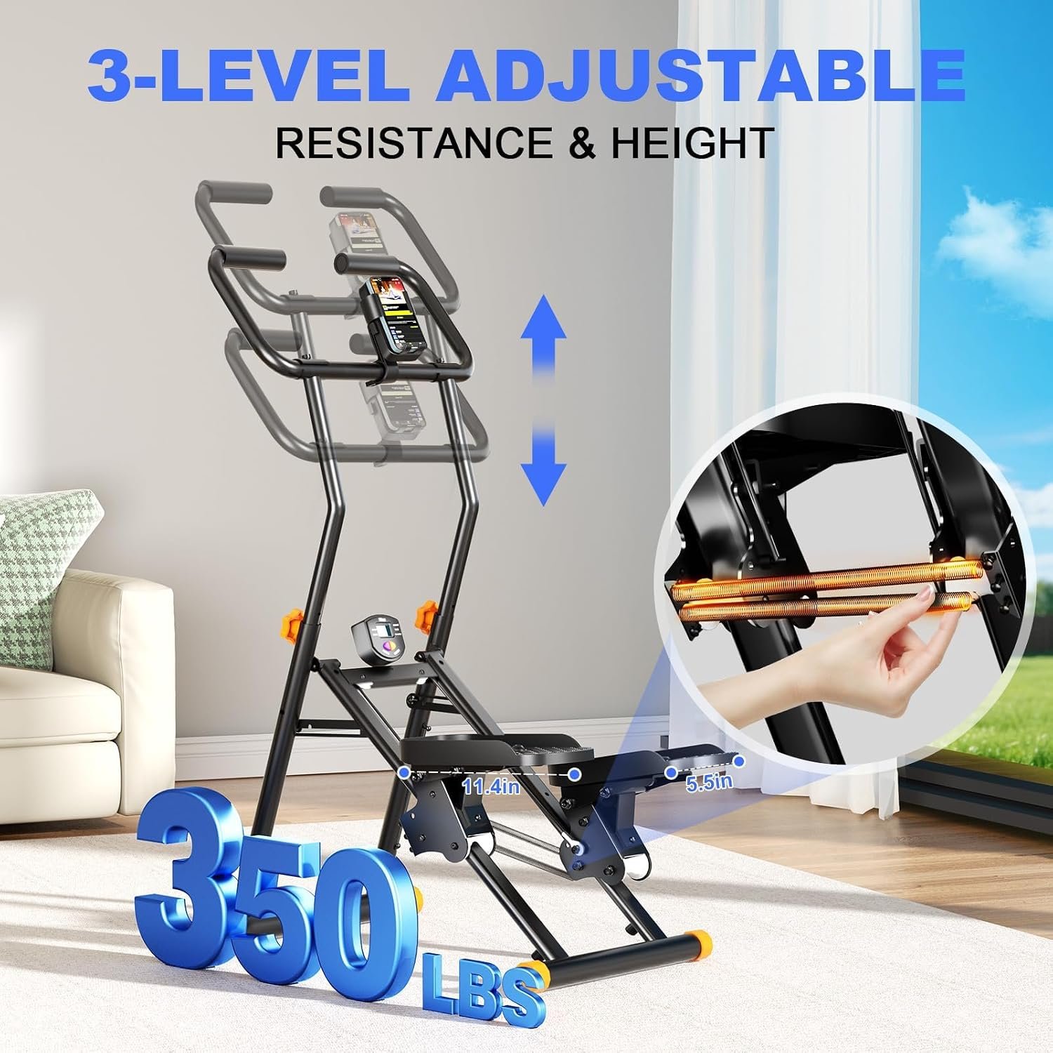 Folding Stair Stepper for Home, 2026 Upgraded Stair Climber with Adjustable Handlebar - Image 3