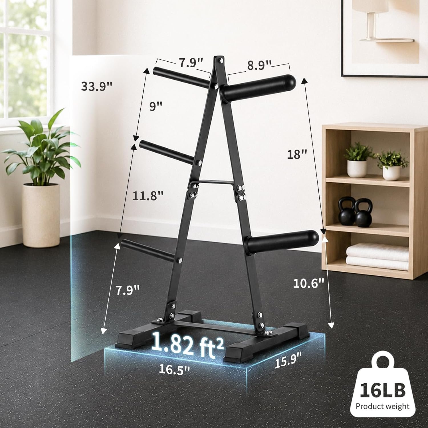 LIONSCOOL Weight Plate Tree Rack for 1" & 2" Weight Plates, Holds 500 lbs - Image 6