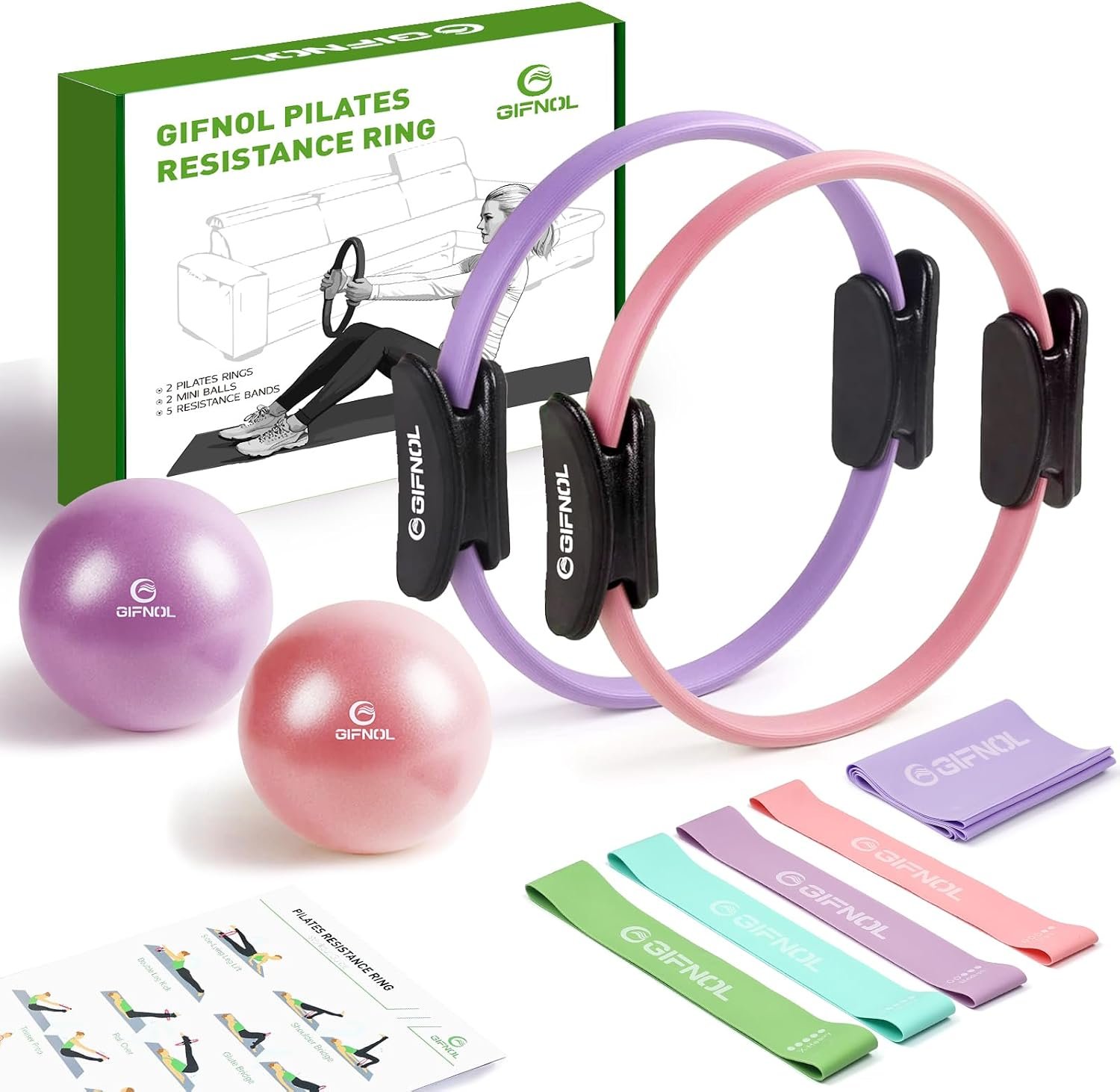 Pilates Ring and Ball Set with Resi...
