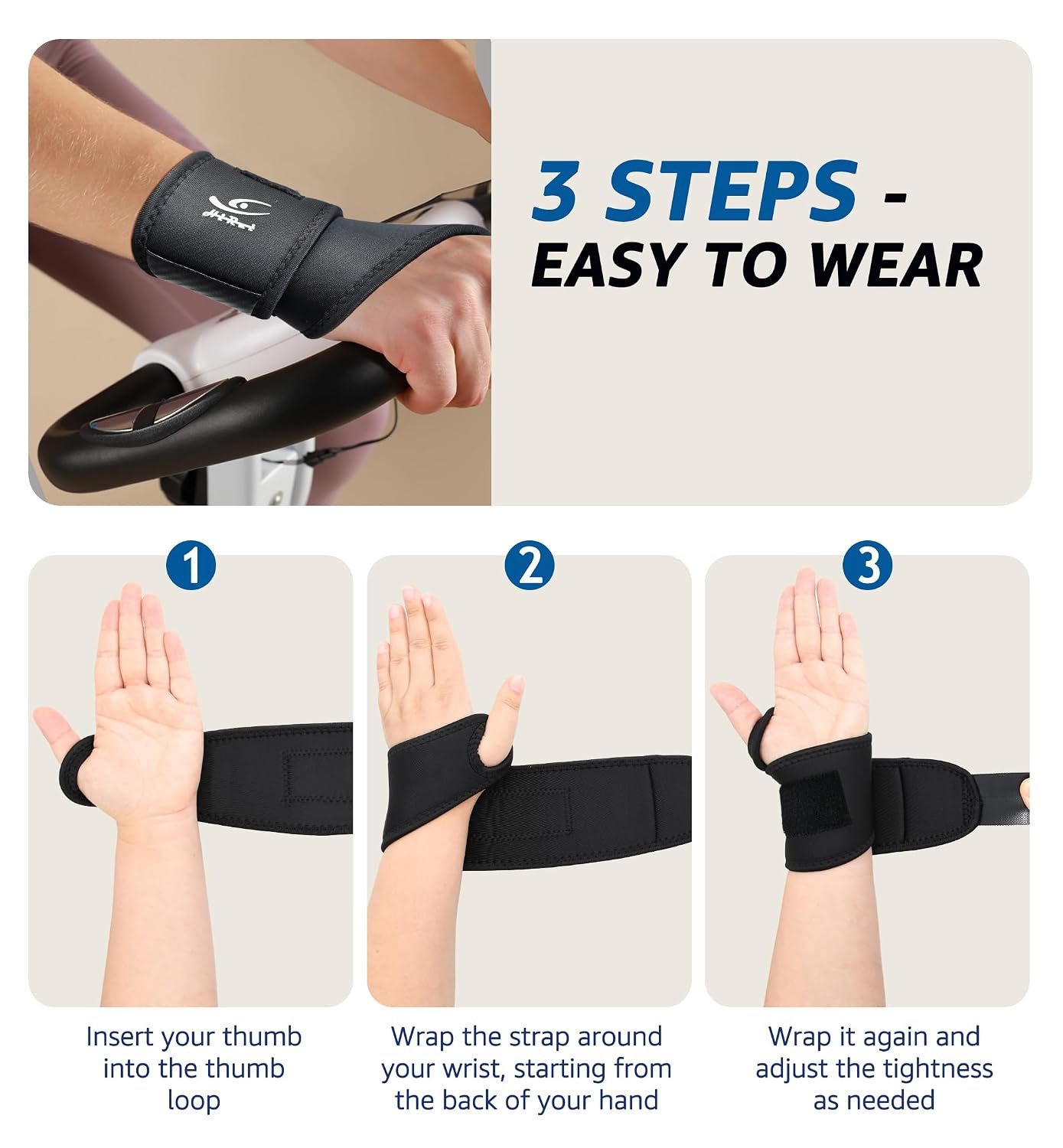 HiRui Wrist Brace 2 Pack - Pain Relief for Arthritis, Tendonitis, Carpal Tunnel | Durable Wrist Wraps Support for Weightlifting Powerlifting Bodybuilding CrossFit Tennis | One Size Adjustable (Black) - Image 6