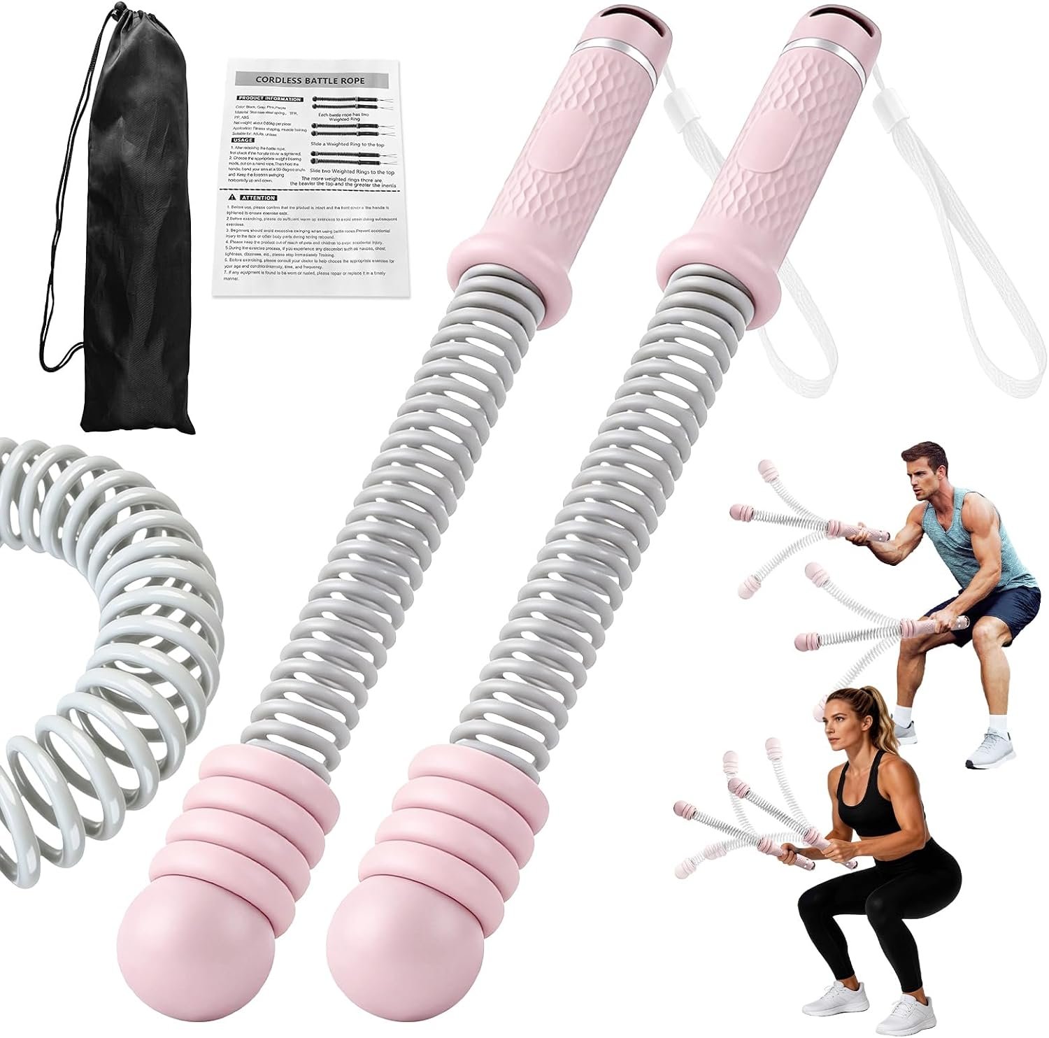 Ropeless Battle Ropes for Home Gym,Cordless Battle Rope for HIIT & Cardio