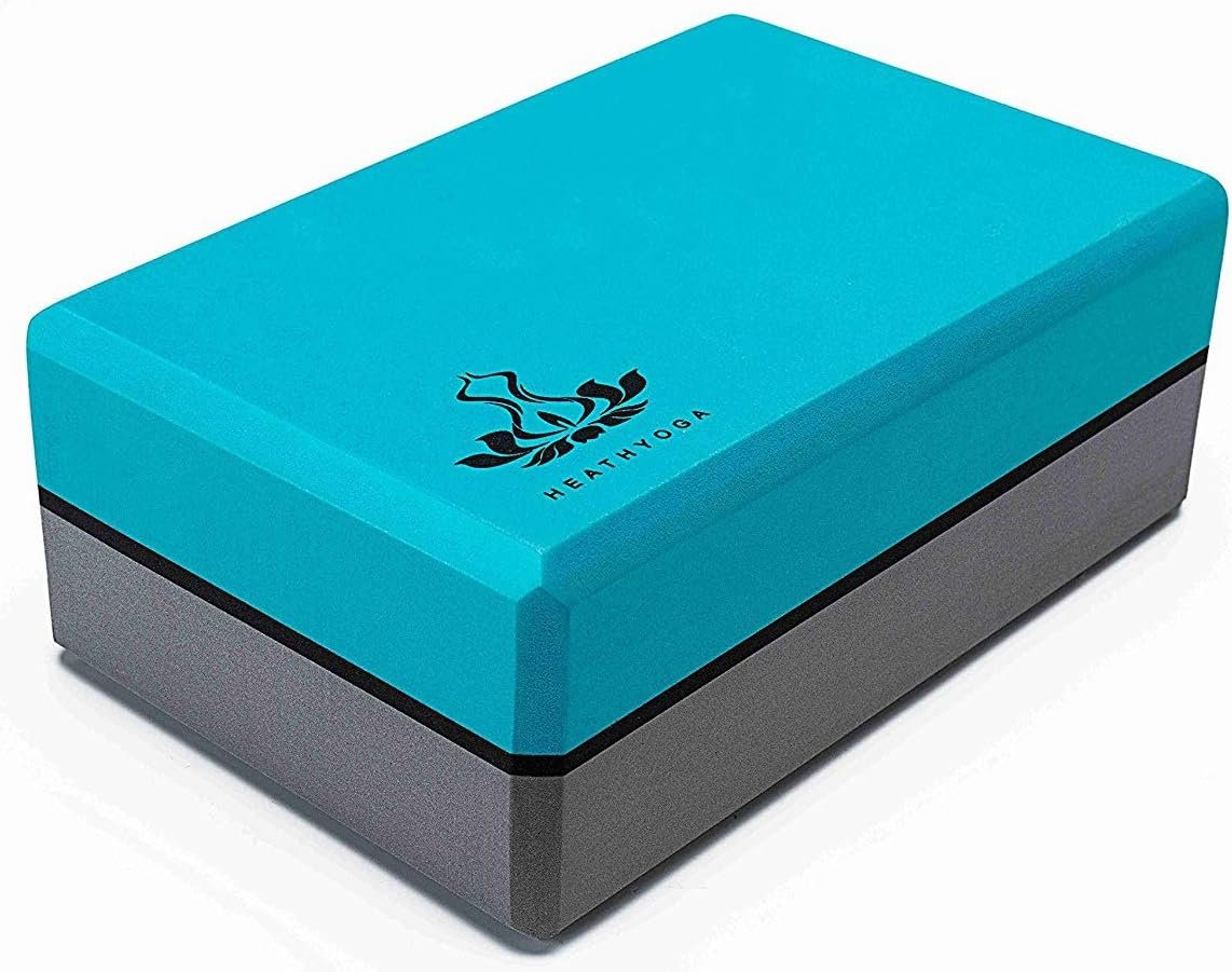 Heathyoga Yoga Blocks 2 Pack with Strap, High Density EVA Foam Yoga Block and Yoga Strap Set to Support and Improve Poses and Flexibility - Image 3