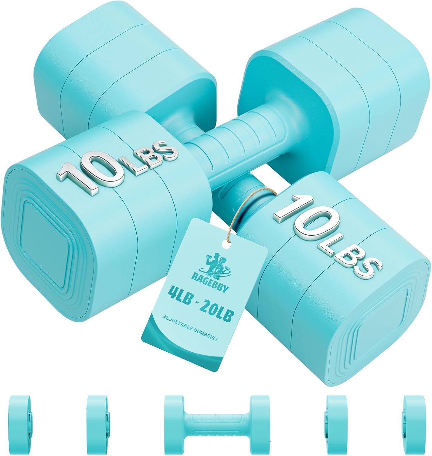 Ragebby Adjustable Dumbbell Set of ...