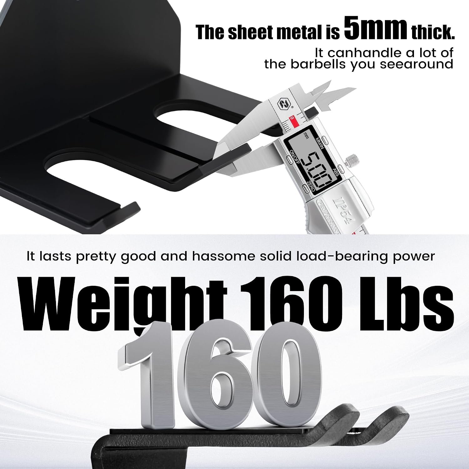 Wall-Mounted Gym Organizer, Resistance Band Storage Rack, Barbell Holder Wall Mount, Dumbbell Storage, Home Gym Accessories Holder - Image 2