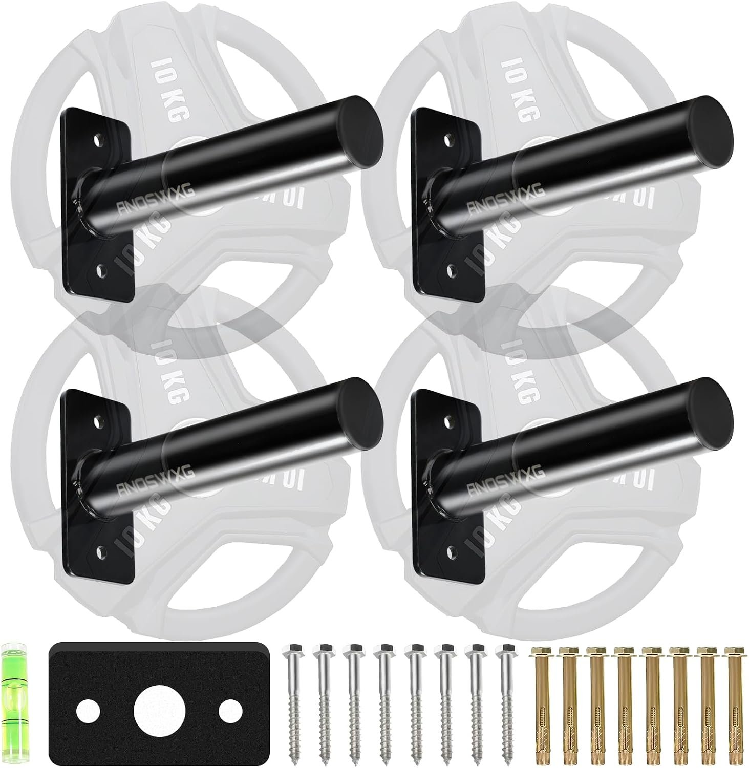 Wall-Mounted Strength Training Plate Storage Rack – Fits 2” or1”