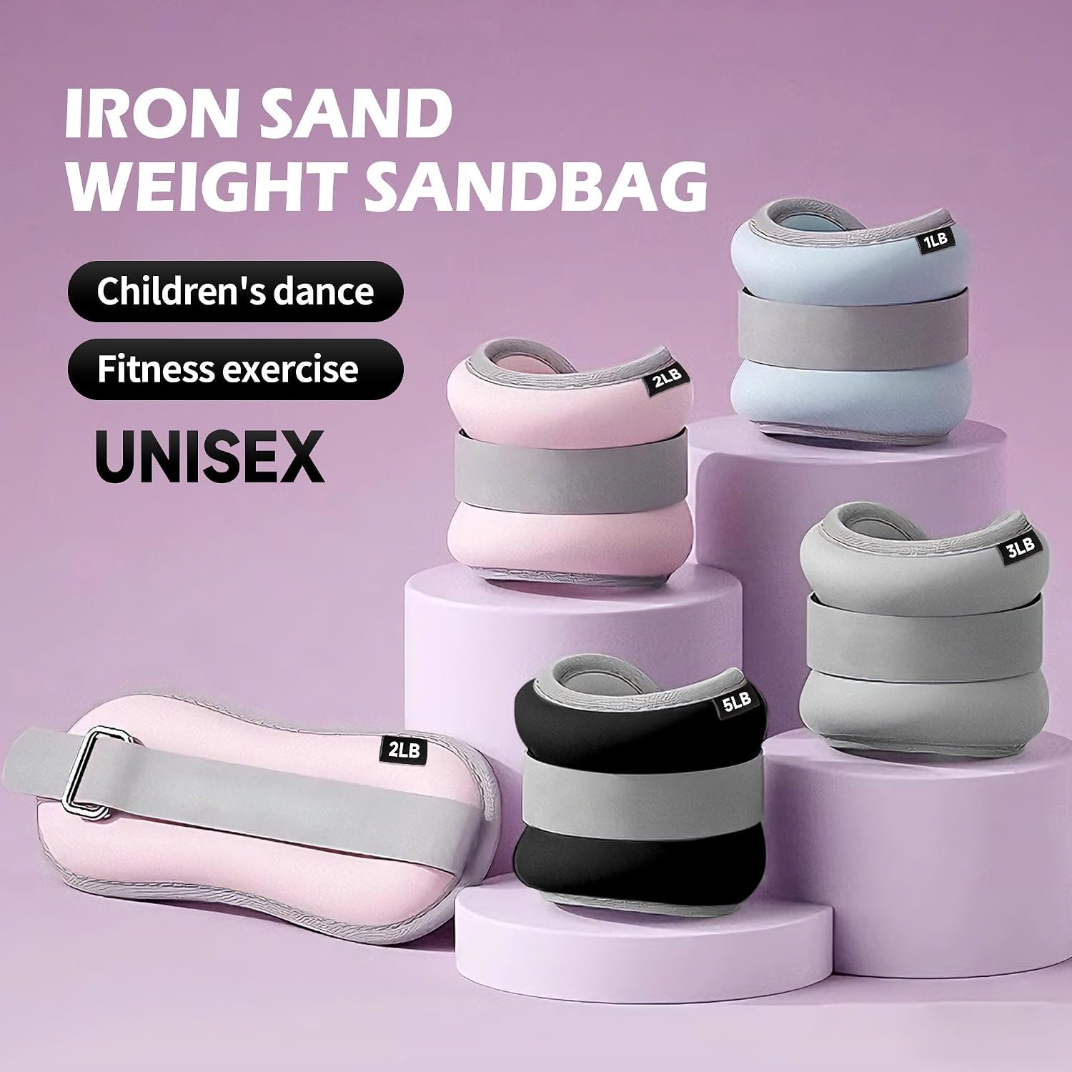 leikefitness Wrist/Ankle Weights Set(1lb/2lb/3lb/5lb Each) for Women,Men - Image 2