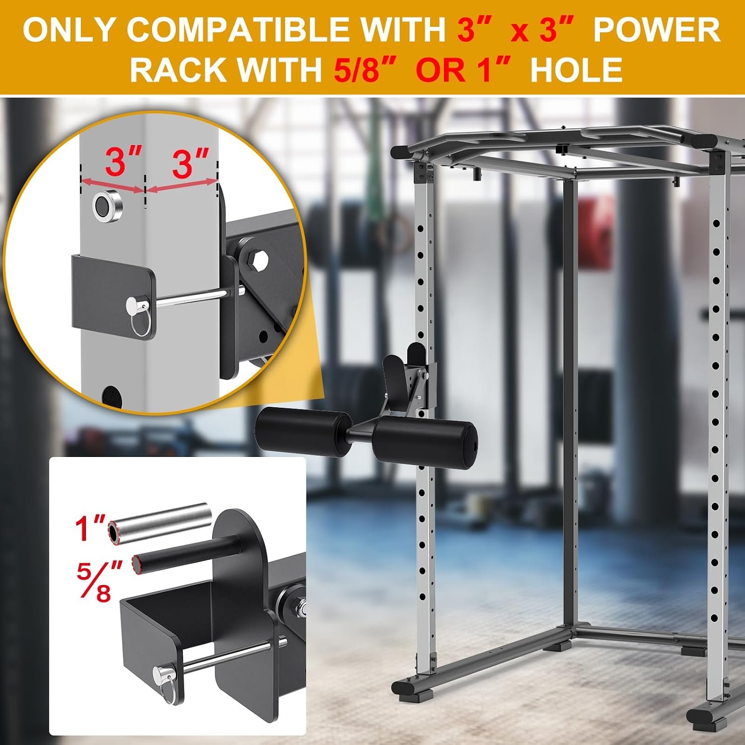 Kipika Nordic Hamstring Curl Squat Rack Attachment for Power Rack with 5/8" or 1" Hole - Adjustable Leg Hold Down Attachment with Premium Leather Surface - Image 2