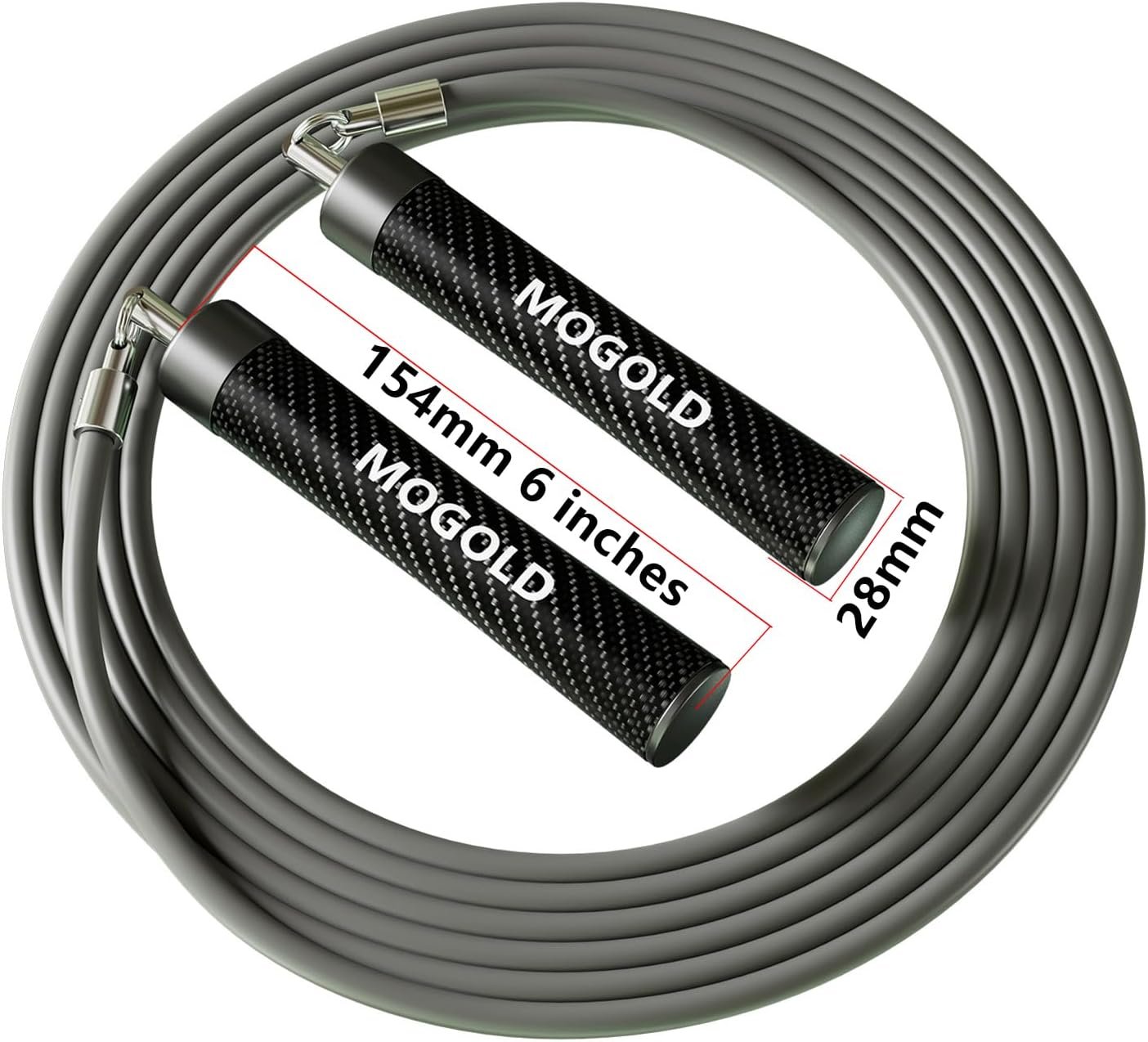 Weighted Jump Rope, 1LB - 3 Pre-Sized Lengths (M/L/XL) for Perfect Fit, No Adjustment Needed! Ergonomic Faux Leather Handle for HIIT, Strength, Cardio & Fat Burn - Image 2