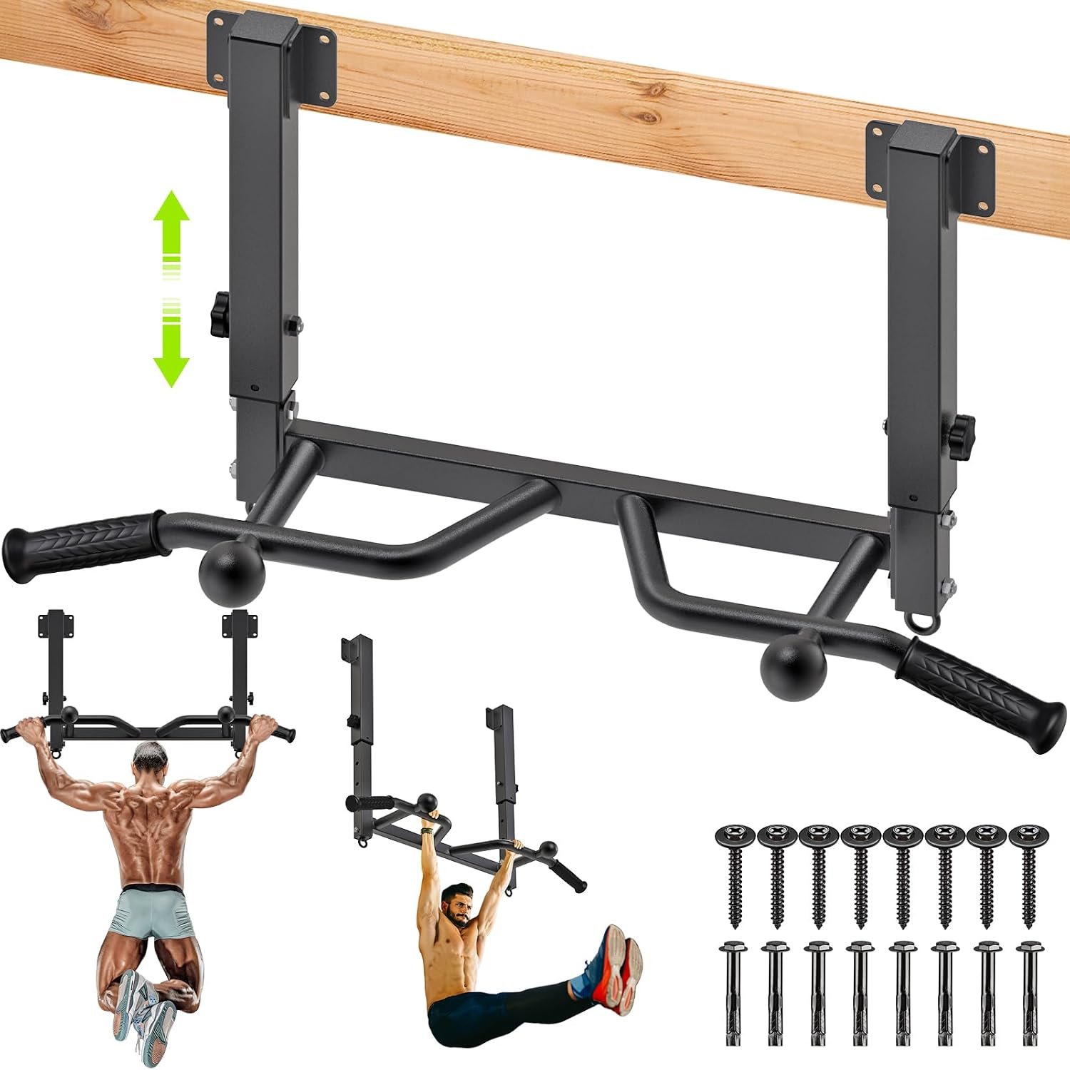 SELEWARE Heavy Duty Welded Pull Up Bar Wall/Joist/Ceiling Mount Chin Up Bar