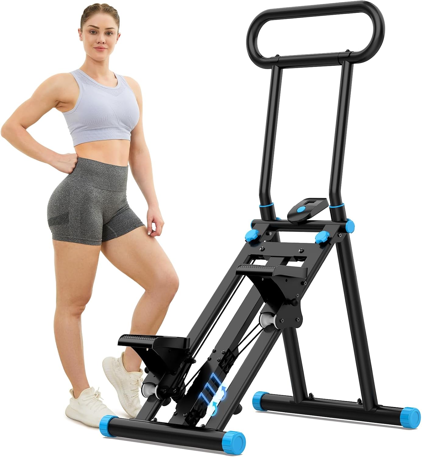 HXD-ERGO Stair Stepper for Home, 6 Adjustable Resistance Vertical Climber Cardio Exercise Machine, Folding Stair Climber for Full Body Workout with Adjustable Handlebar