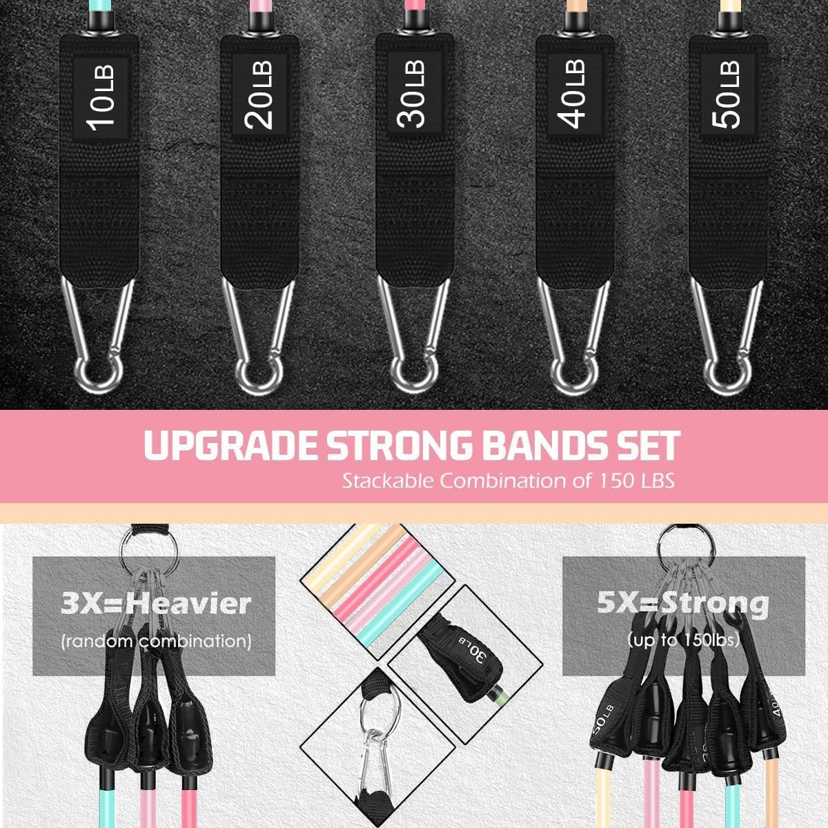 VEICK Resistance Bands with Handles, Exercise Tube Bands Set for Workouts - Image 5