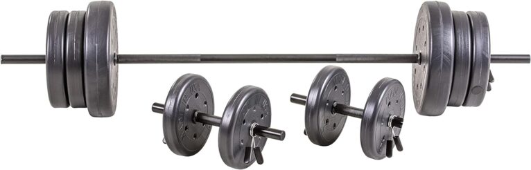 US Weight 105 Pound Weight Set with Barbell - Home Gym Workout Equipment