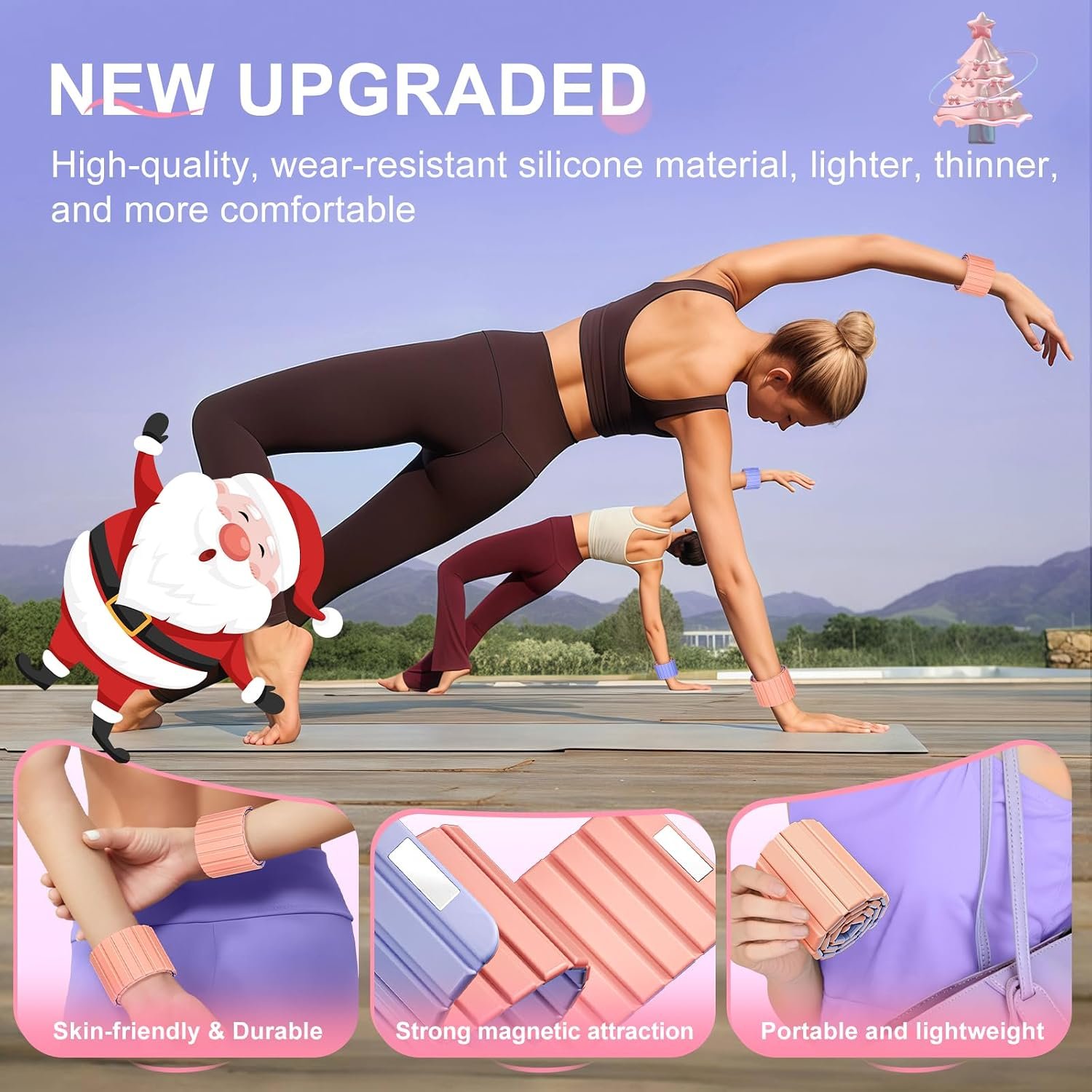 Wrist Weights, Ankle Weights for Women, 2 Pack (1.1LB Each)–Stackable Magnetic, Silicone (Waterproof), Non-Slip, Easy Wear, Adjustable (Men & Women), Ideal for Jogging/Yoga & More, Great Gift - Image 5
