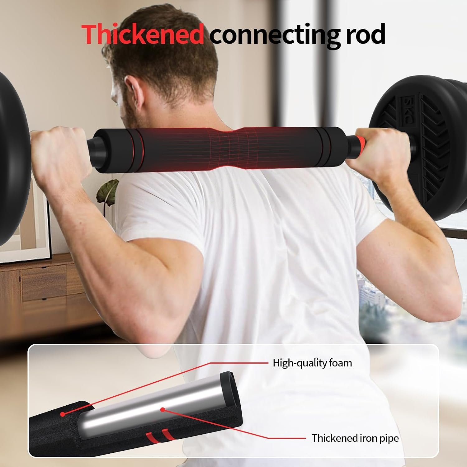 Adjustable Dumbbell, 20/30/45/70/90lbs Dumbbells Set, 4-in-1 Free Weights for Women/Men Workout Equipment Used as Barbell/Kettlebells/Push up Stand for Home Gym - Image 6