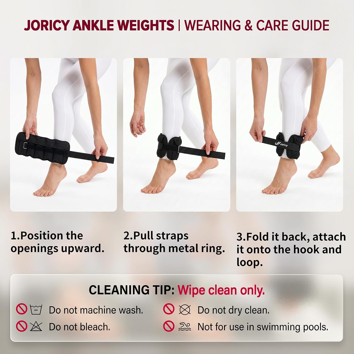 Adjustable Ankle Weights for Women Men A Pair of 1-3/4/5/6/8/10/20LBS - Image 7