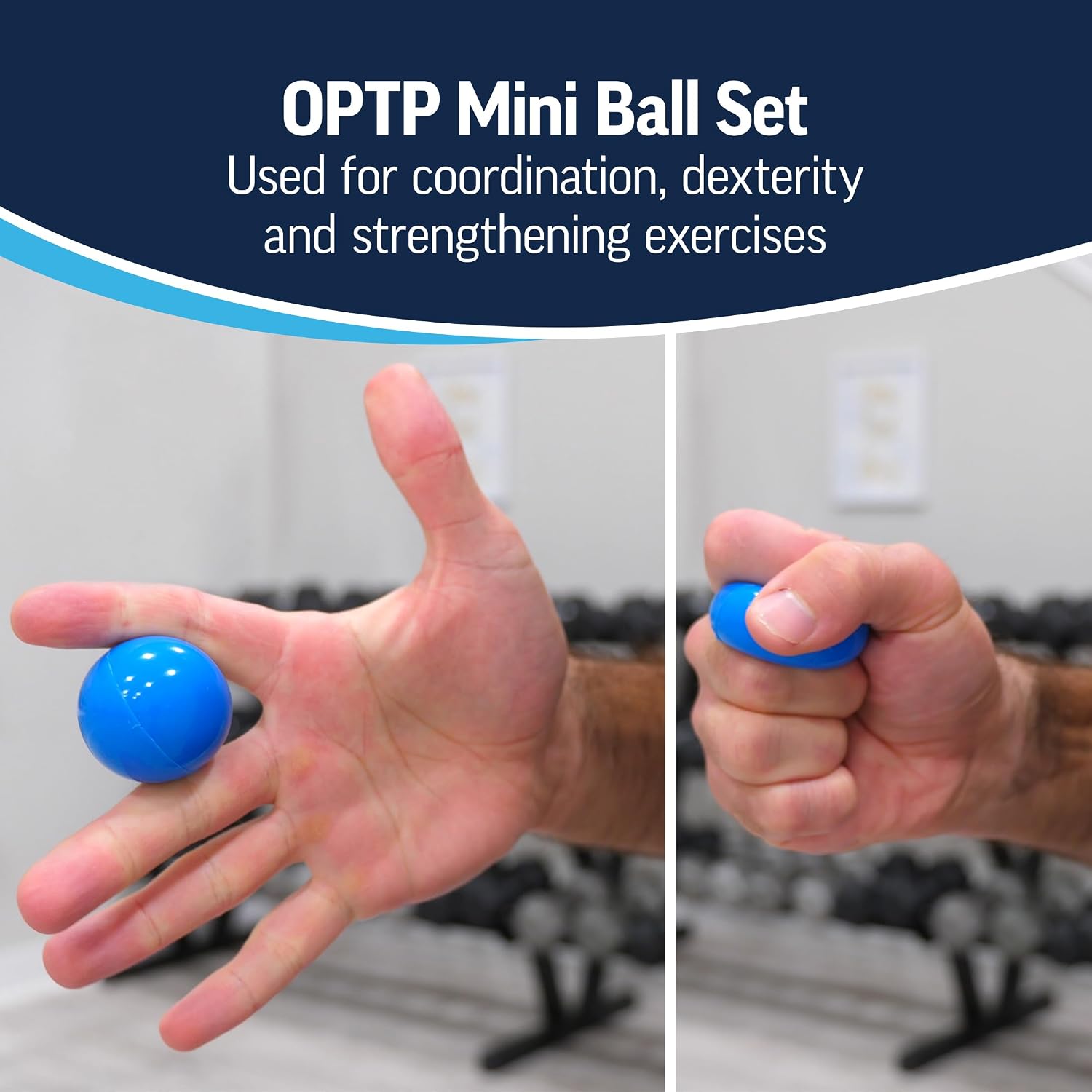 OPTP Mini Balls – Vinyl Air-Filled Self-Massage Ball Set of 2, Blue, 1.5" - Image 5