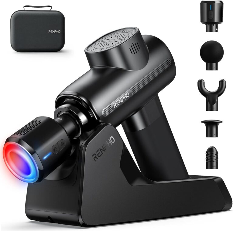 RENPHO Active Thermacool Deluxe Massage Gun with Charging Stand, Heat, Cold