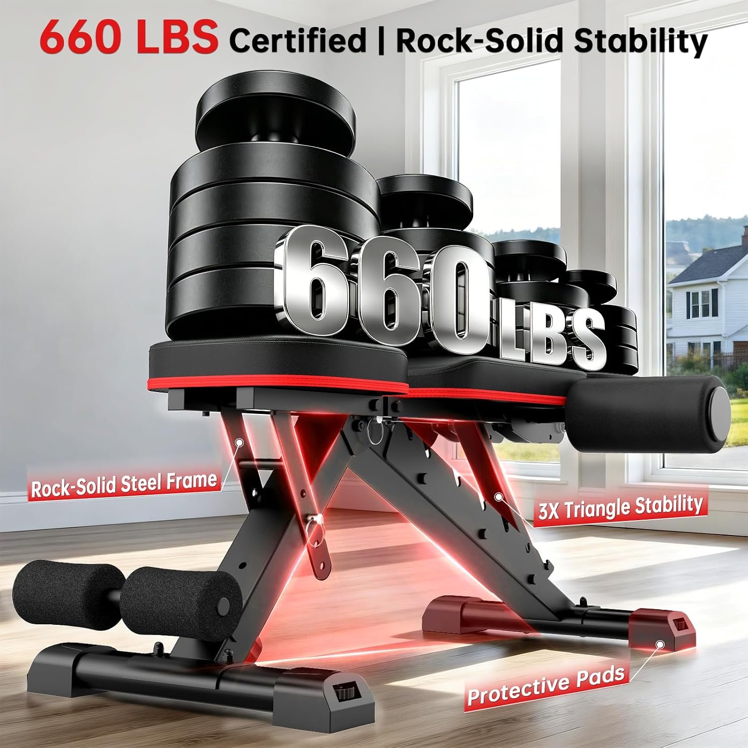 Adjustable Weight Bench for Home Gym, 98% Pre-Assembled Foldable Bench - Image 4