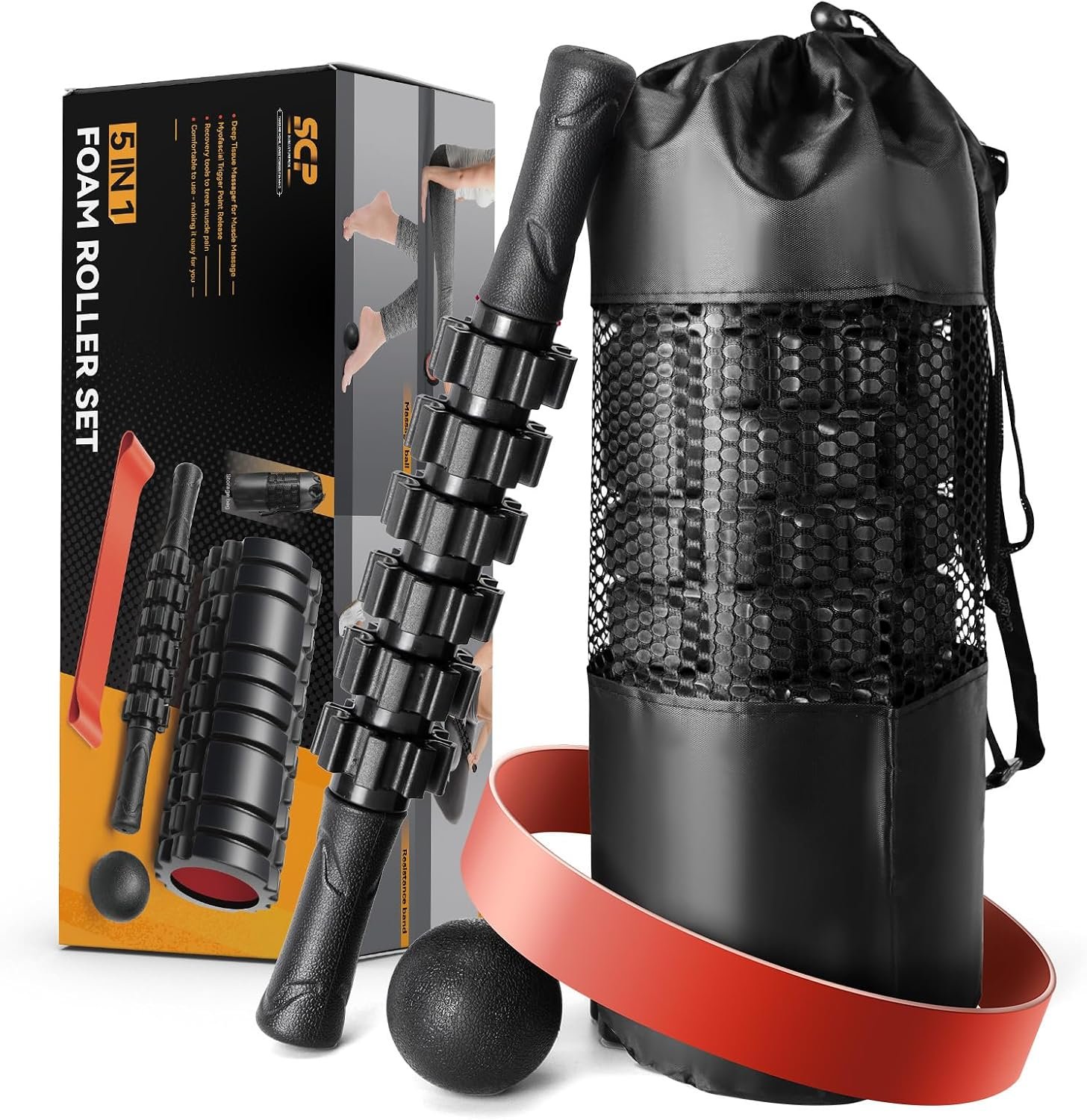 SUBCULTUREPICK 5 in1 Foam Roller Set, Trigger Point Foam Roller Deep Tissue - Image 8
