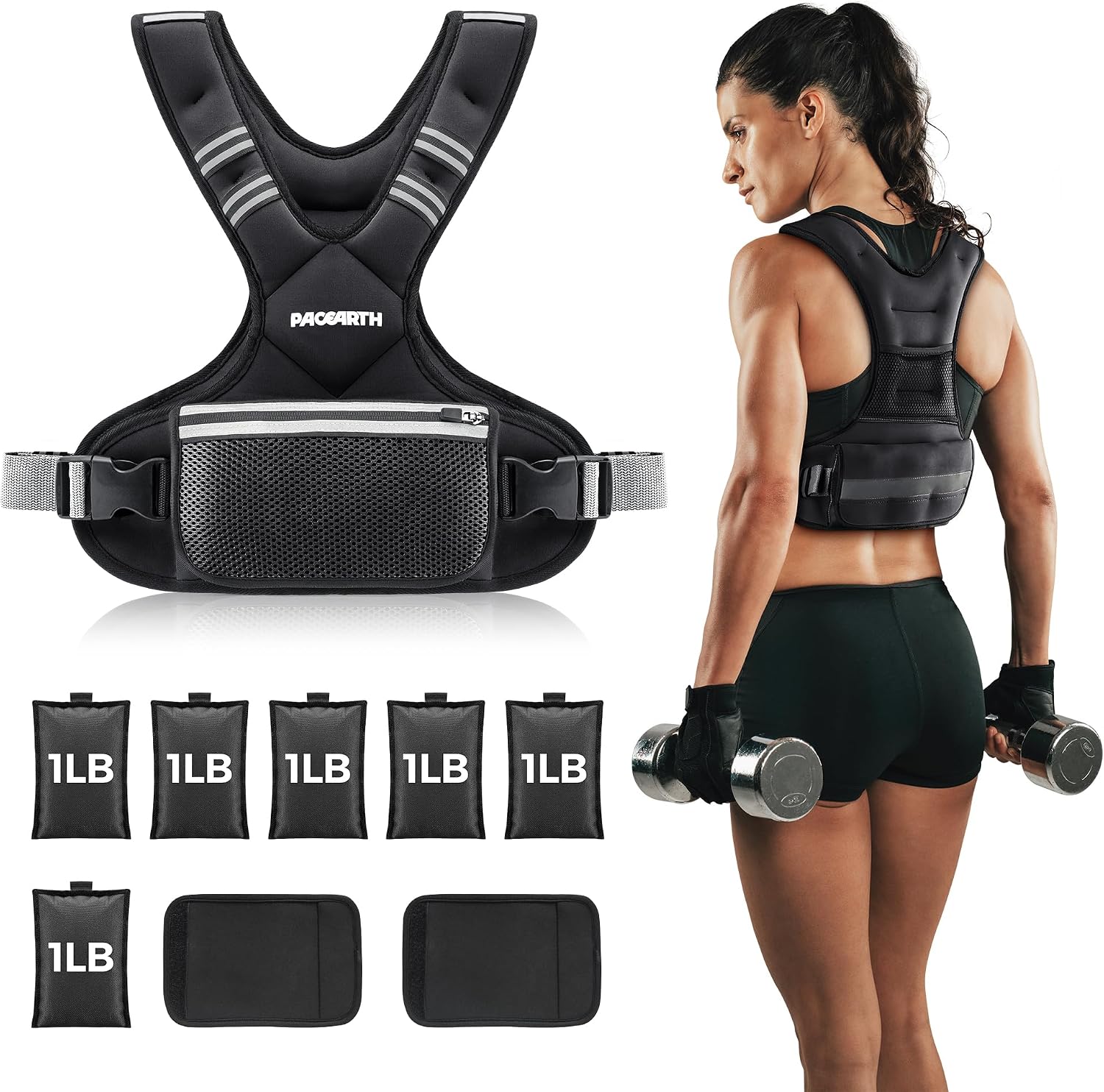 PACEARTH Adjustable Weight Vest 4-1...