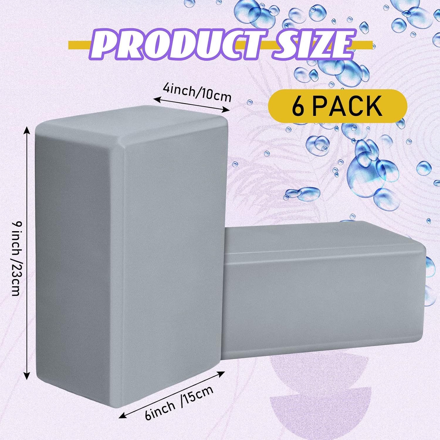 Wettarn 6 Pack EVA Yoga Blocks Bulk, Non Slip Pilates Brick - Image 3