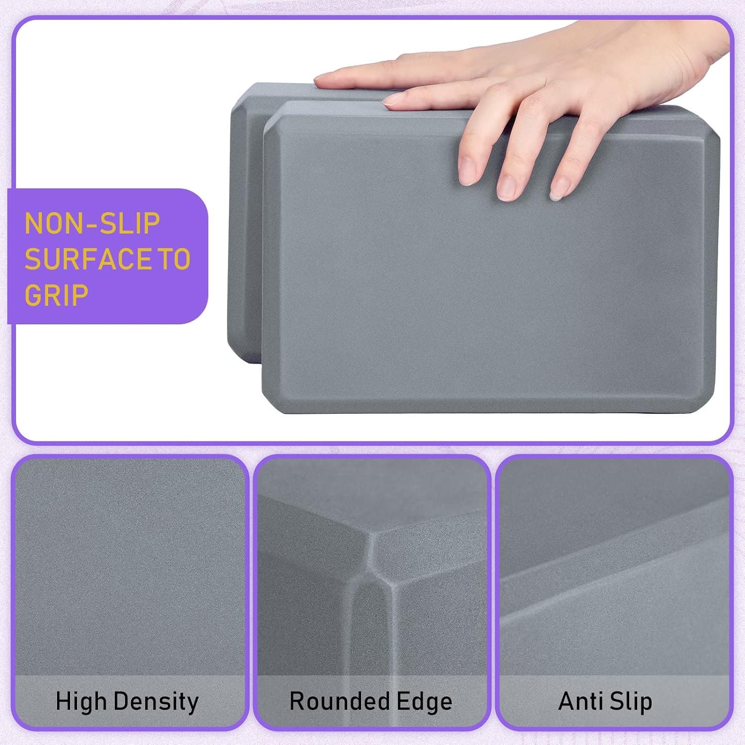 Wettarn 6 Pack EVA Yoga Blocks Bulk, Non Slip Pilates Brick - Image 5