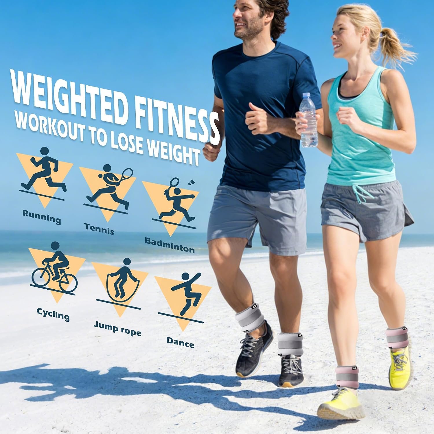 leikefitness Wrist/Ankle Weights Set(1lb/2lb/3lb/5lb Each) for Women,Men - Image 4