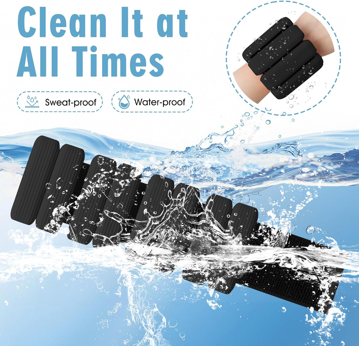Wrist Weights Set of 2, Wearable Wrist Ankle Weights for Women & Men, Silicone Weighted Bangles Adjustable Arm and Leg Weights for Walking Yoga Pilates Running Dance Gym 2lb - Image 3