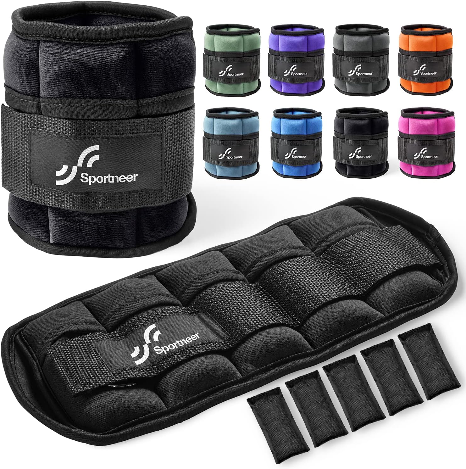 Sportneer Adjustable Ankle and Wrist Weights for Women Pair of 4lb/13lb