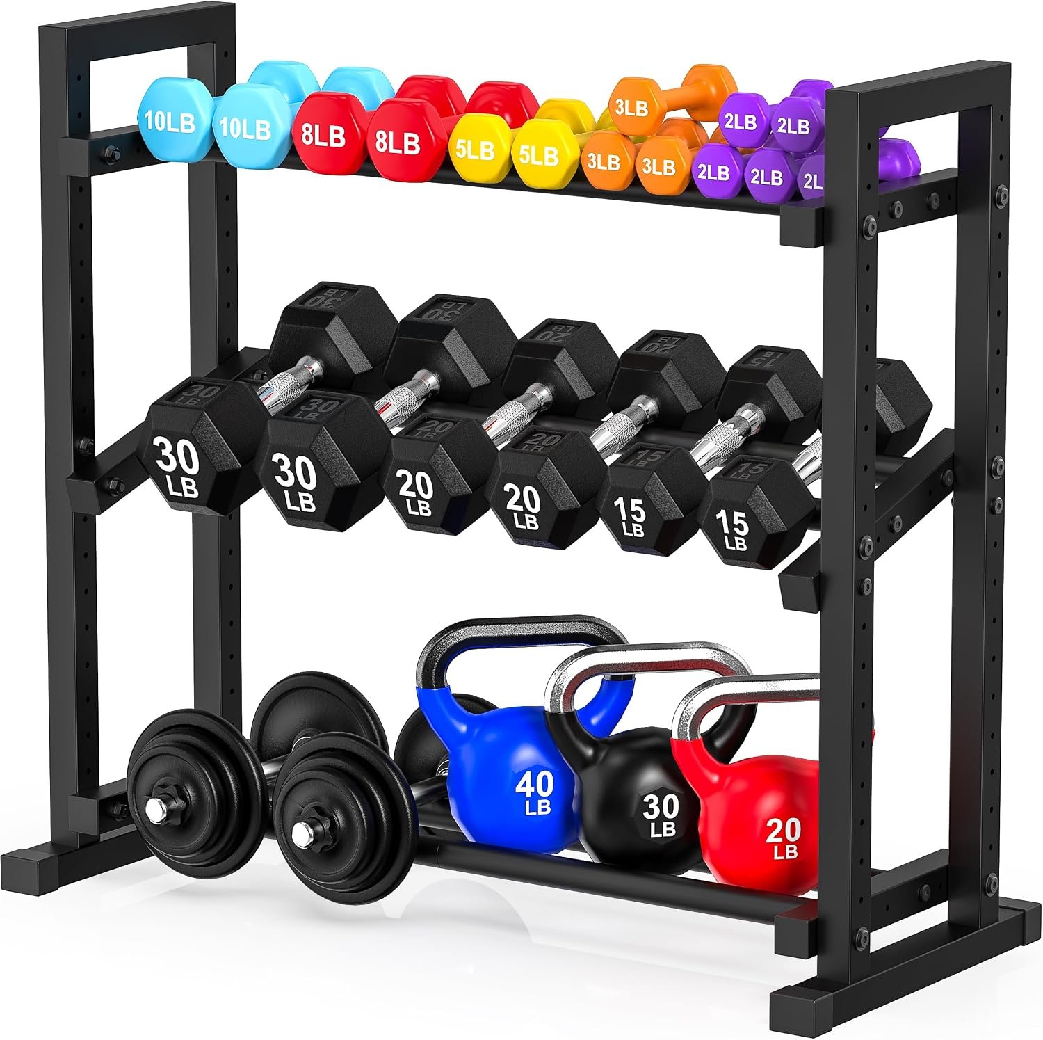 3-Tier Adjustable Dumbbell Rack, We...