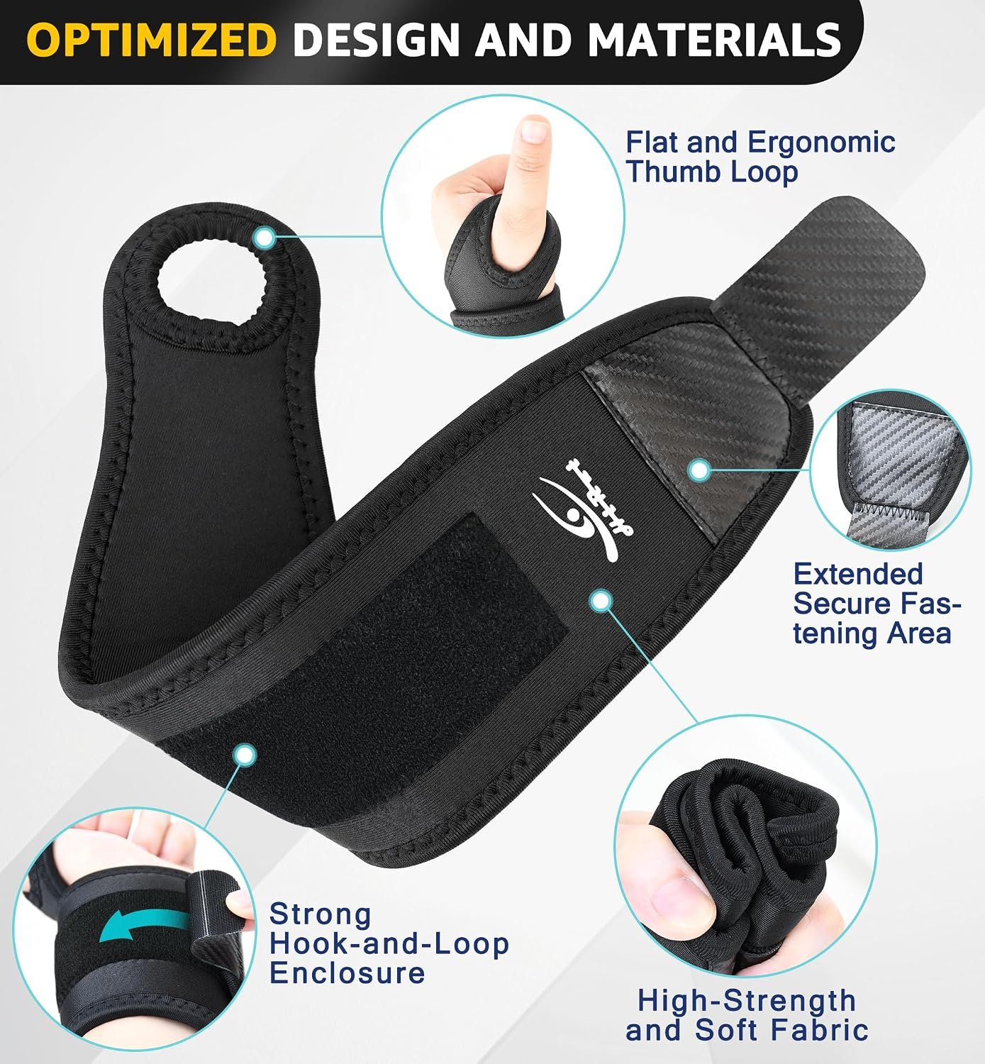 HiRui Wrist Brace 2 Pack - Pain Relief for Arthritis, Tendonitis, Carpal Tunnel | Durable Wrist Wraps Support for Weightlifting Powerlifting Bodybuilding CrossFit Tennis | One Size Adjustable (Black) - Image 5