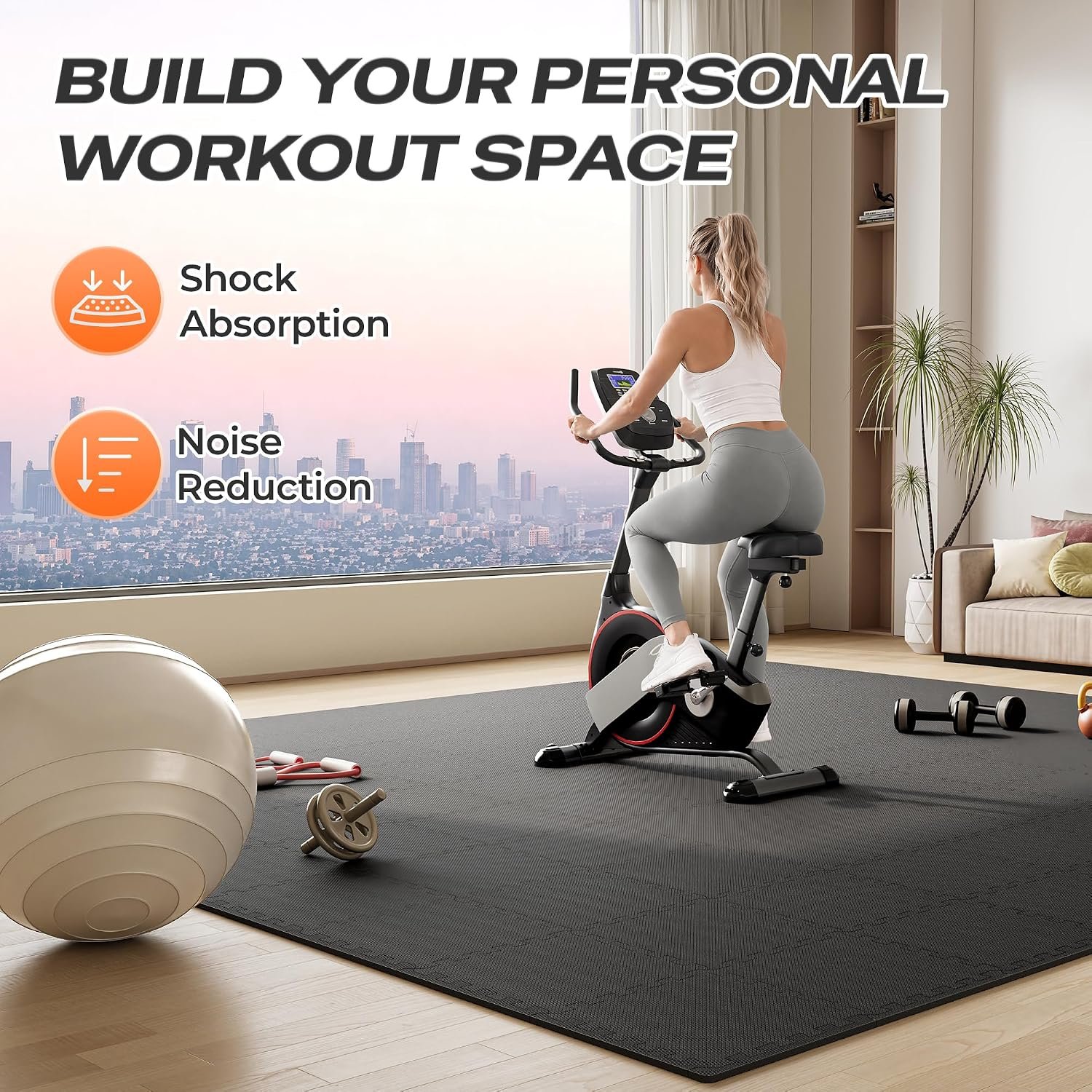 SUPERJARE Gym Floor Mats, EVA Foam Puzzle Exercise Mats, Foam Floor Tiles - Image 3
