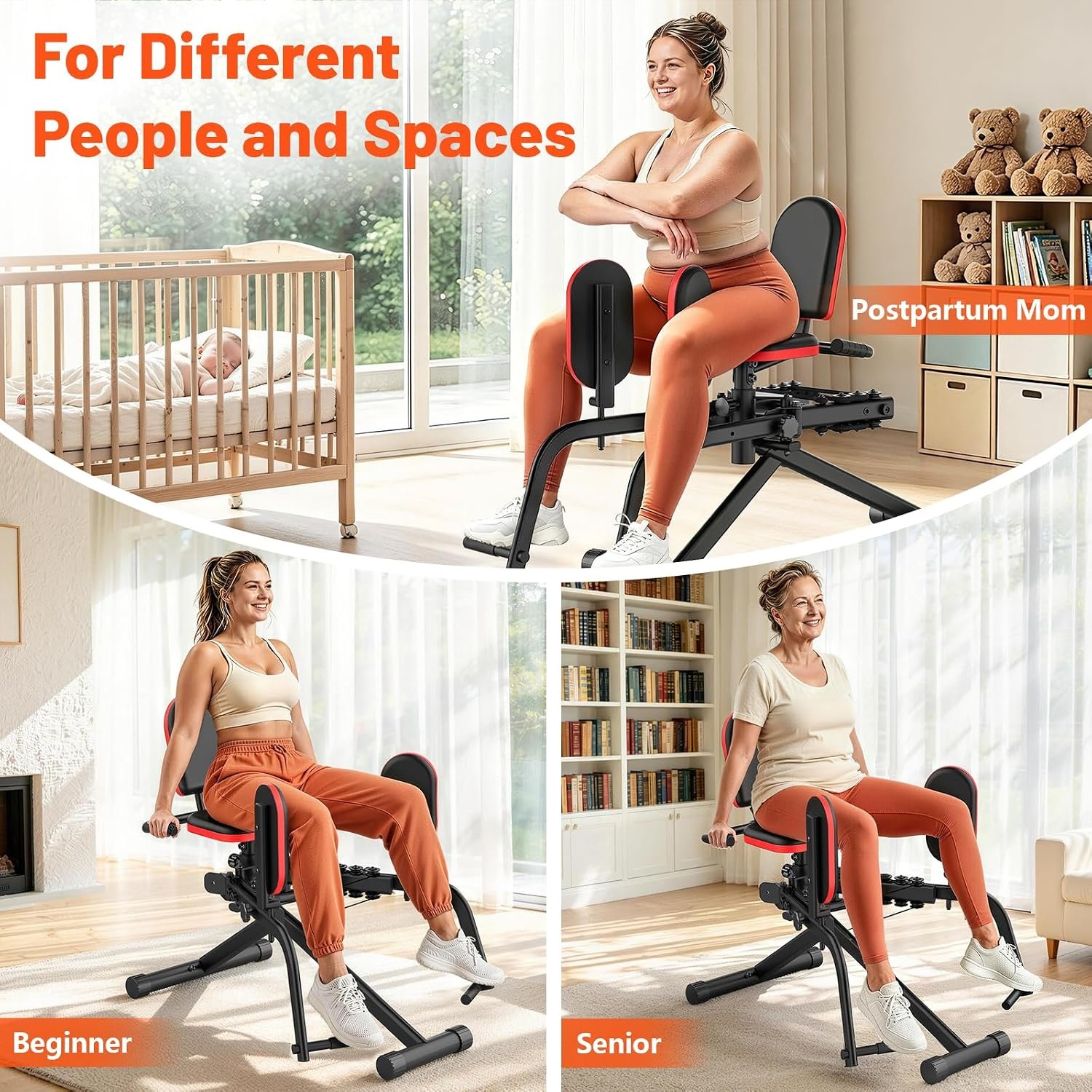 ERGOLIFE 2-in-1 Hip Abductor Adductor Machine, Thigh Workout Equipment - Image 8