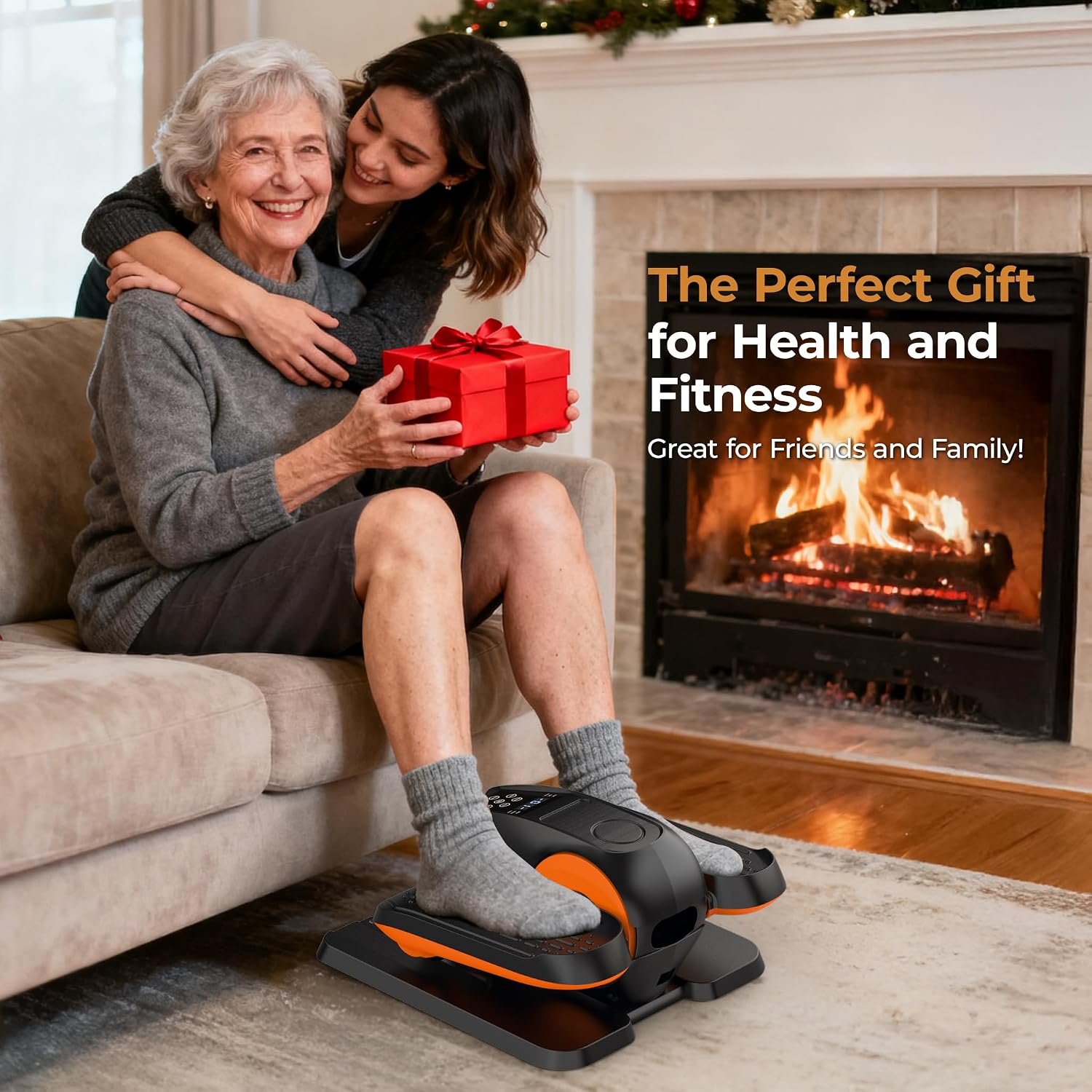 HTM Under Desk Elliptical Machine - Electric Elliptical Exerciser for Seniors, Pedal Exerciser 12 Speeds Portable Seated Pedal Exerciser with Remote Control Home Workout Exercise Equipment - Image 9